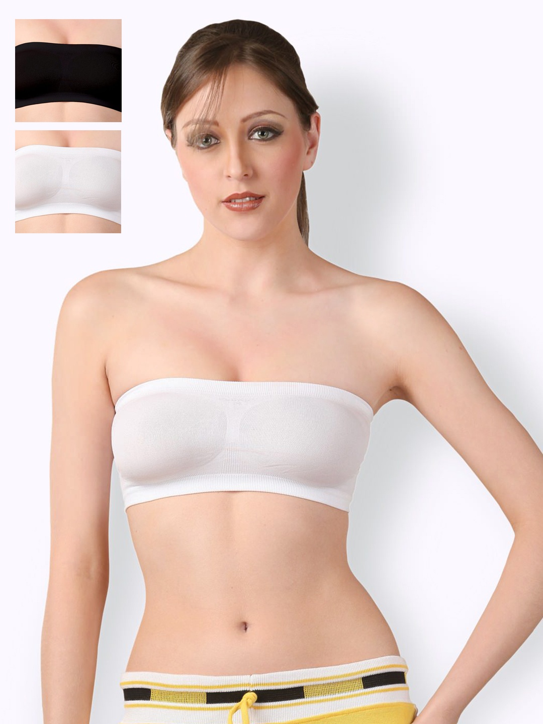 

Floret Pack of 3 Bandeau Bras, White