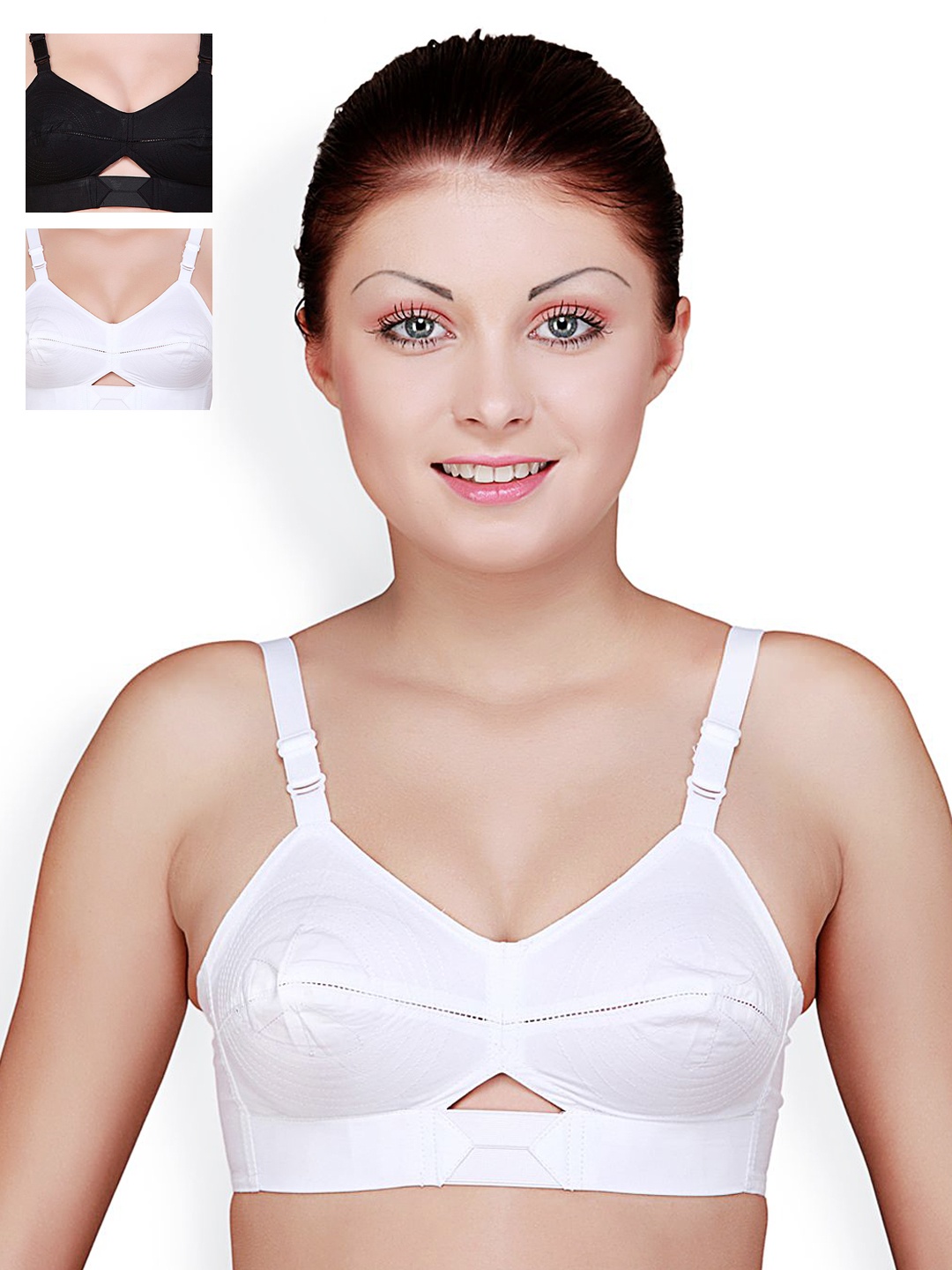 

Floret Pack of 3 Full-Coverage Bras, White