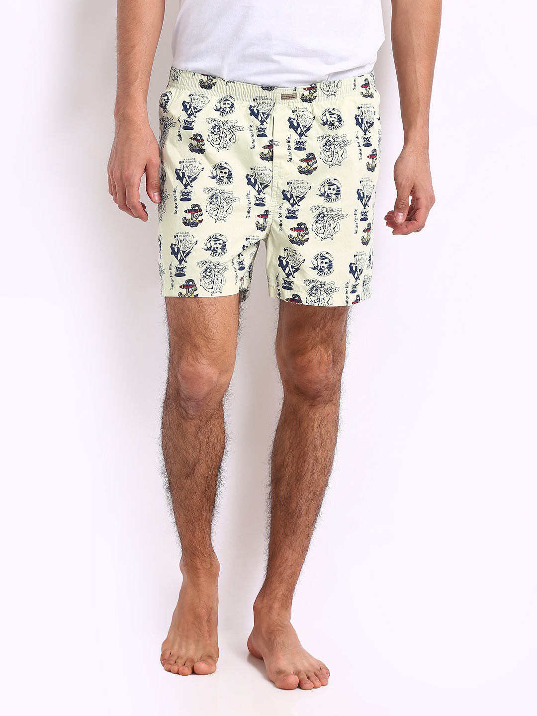 

Flying Machine Off-White Printed Pure Cotton Boxers FMST0076