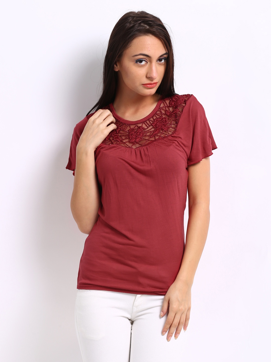 

Flying Machine Women Red Top