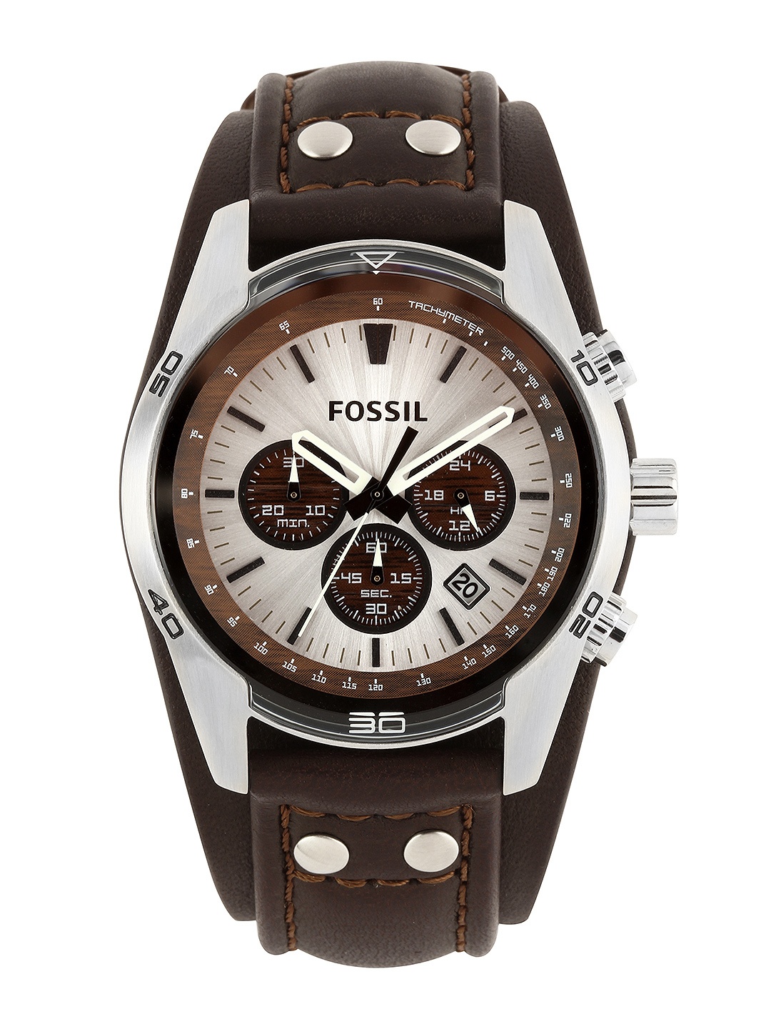 

Fossil Men Silver-Toned Dial Watch CH2565