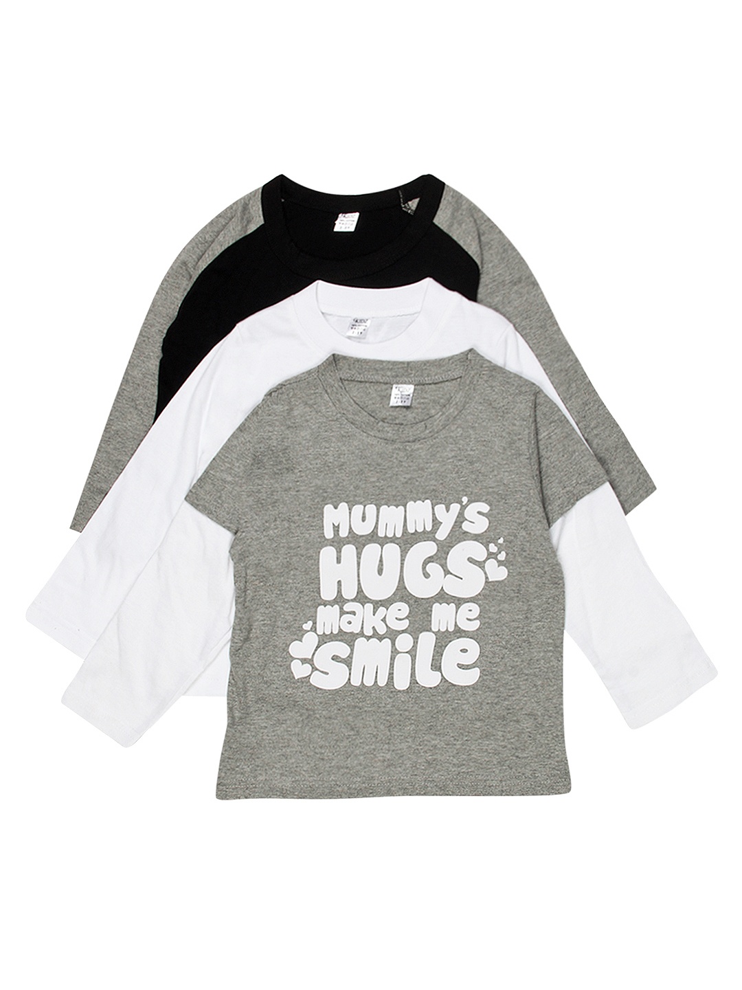 

GKIDZ Boys Pack of 3 Printed Pure Cotton T-shirts, Black