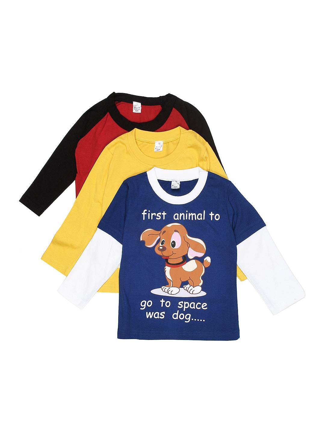 

GKIDZ Boys Pack of 3 Printed Pure Cotton T-shirts, Red