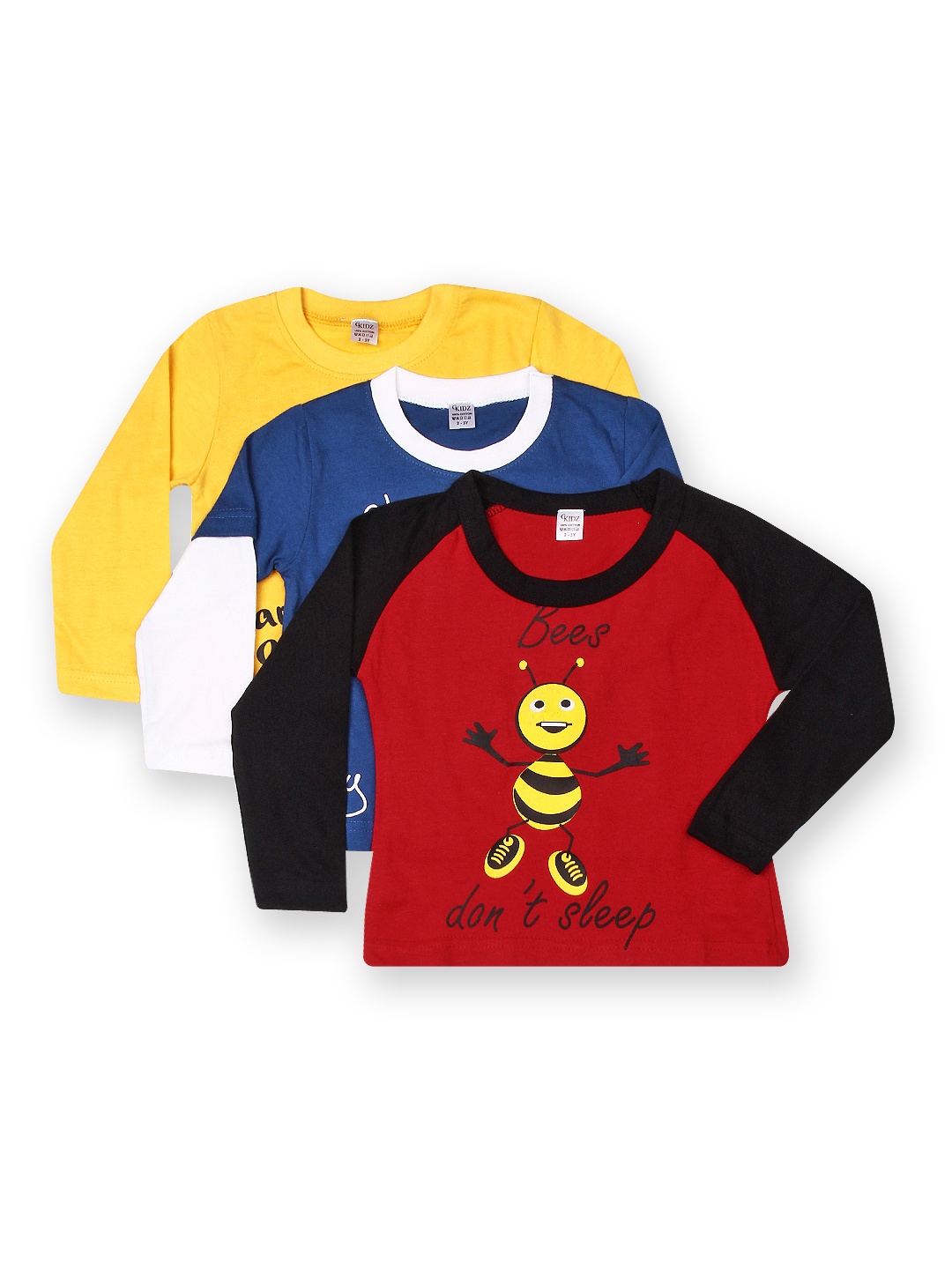 

GKIDZ Boys Pack of 3 Printed Pure Cotton T-shirts, Red