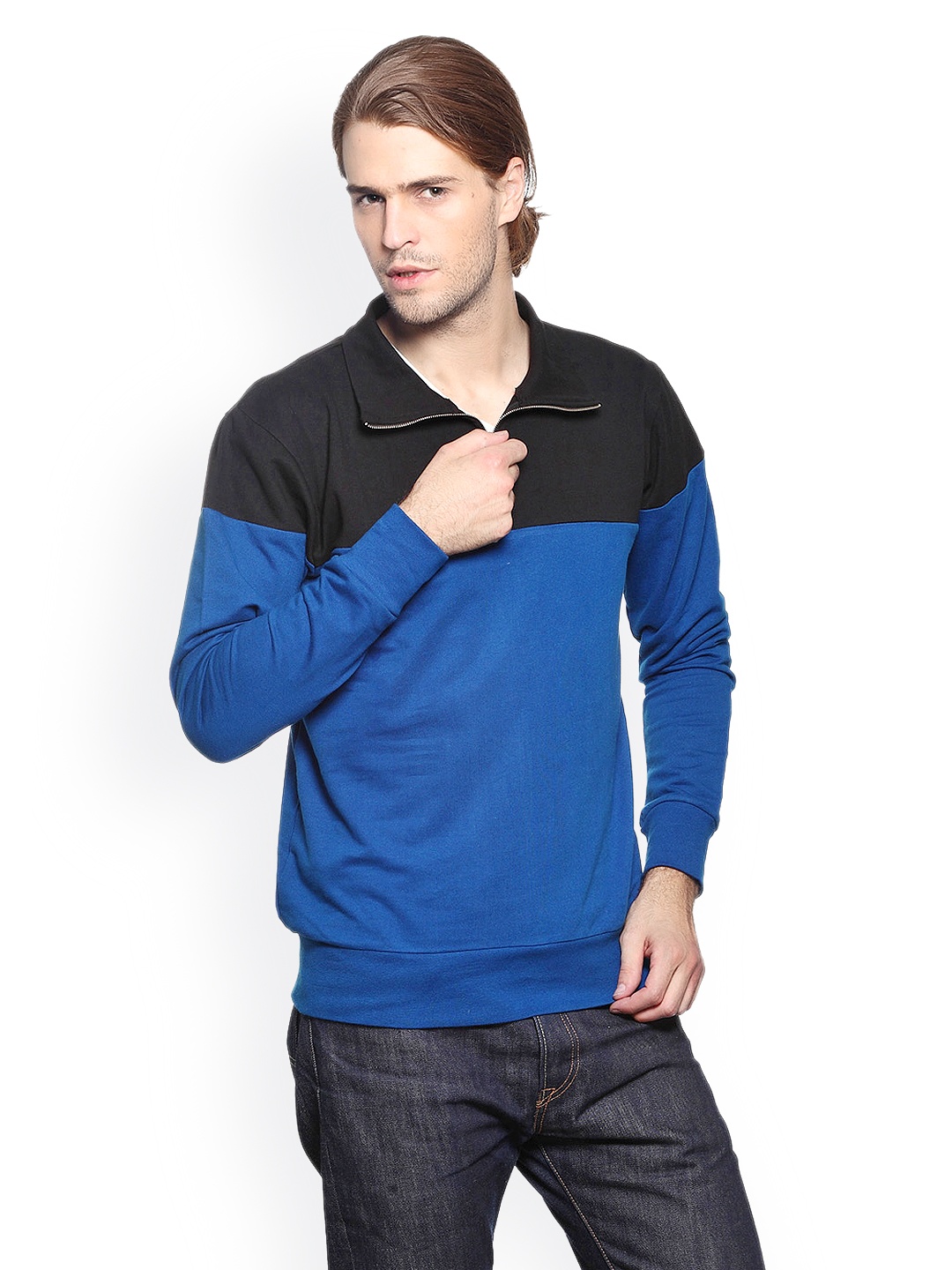 

GRITSTONES Men Black & Blue Sweatshirt