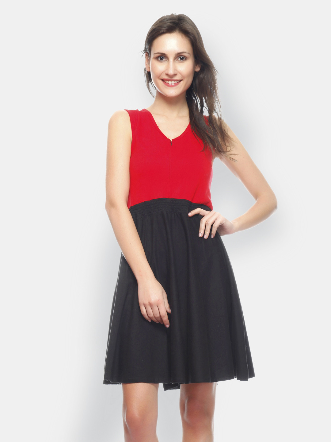 

Gritstones Black & Red Fit & Flare Dress