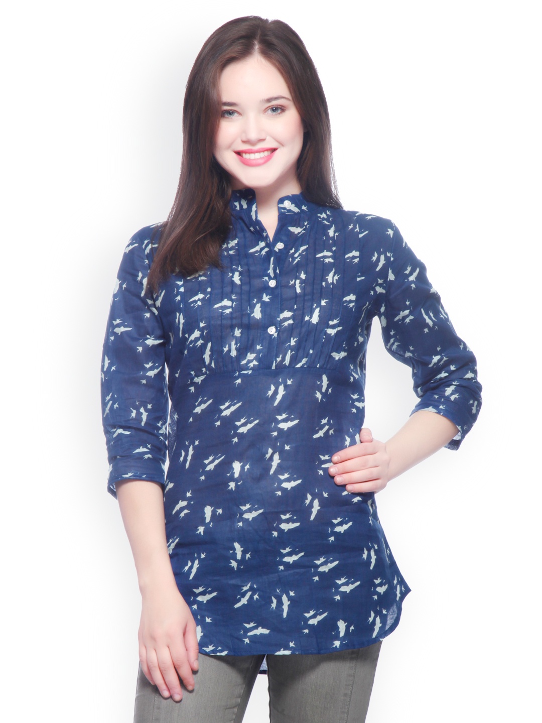 

GRITSTONES Women Blue Printed Tunic