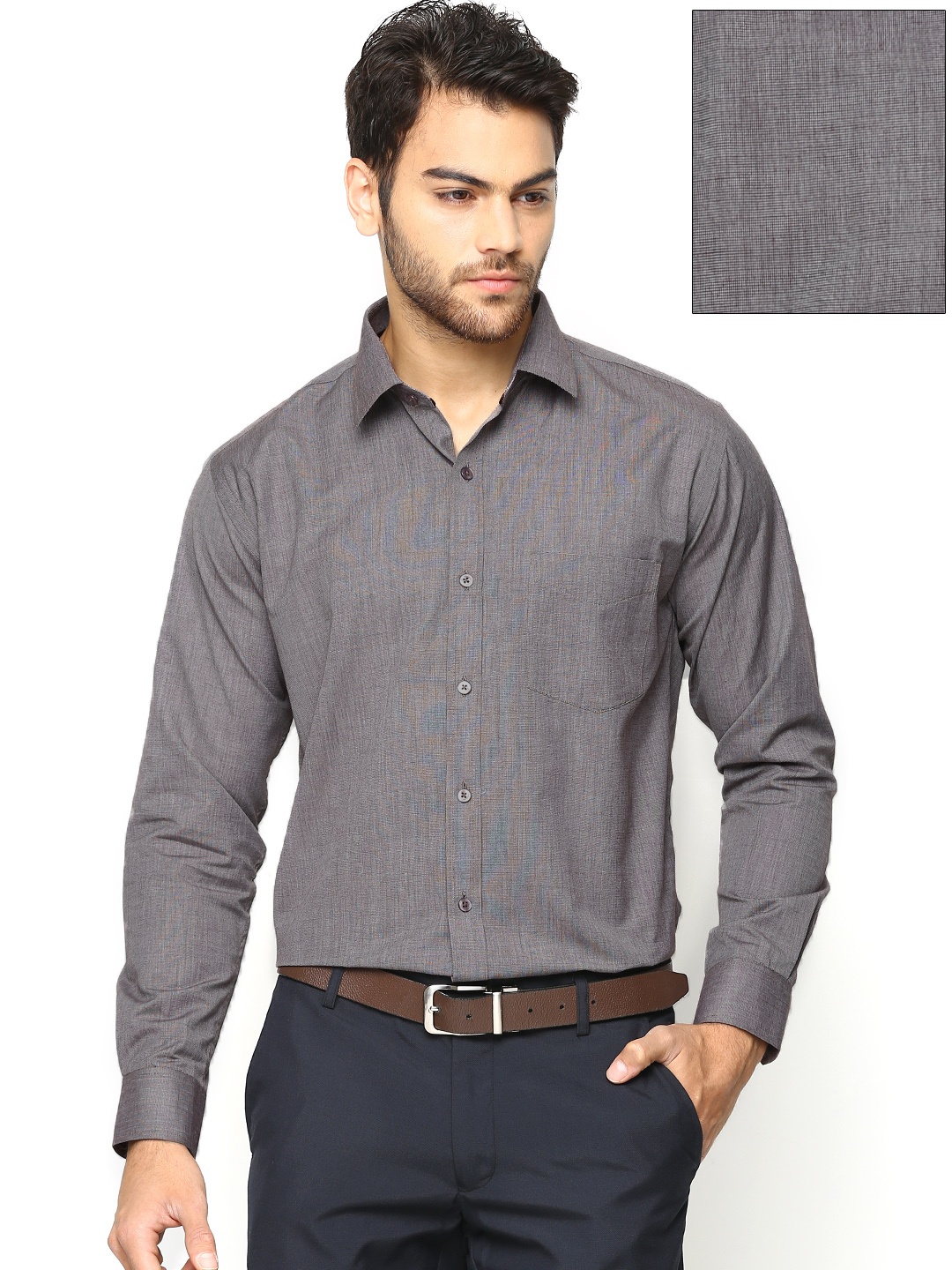 

Hancock Grey Slim Fit Formal Shirt
