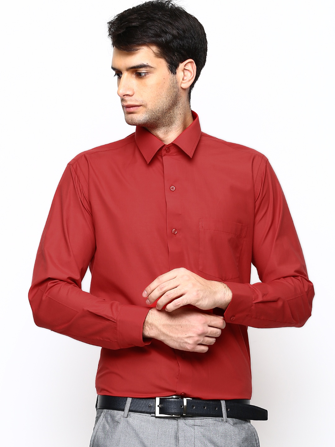 

Hancock Red Slim Fit Formal Shirt