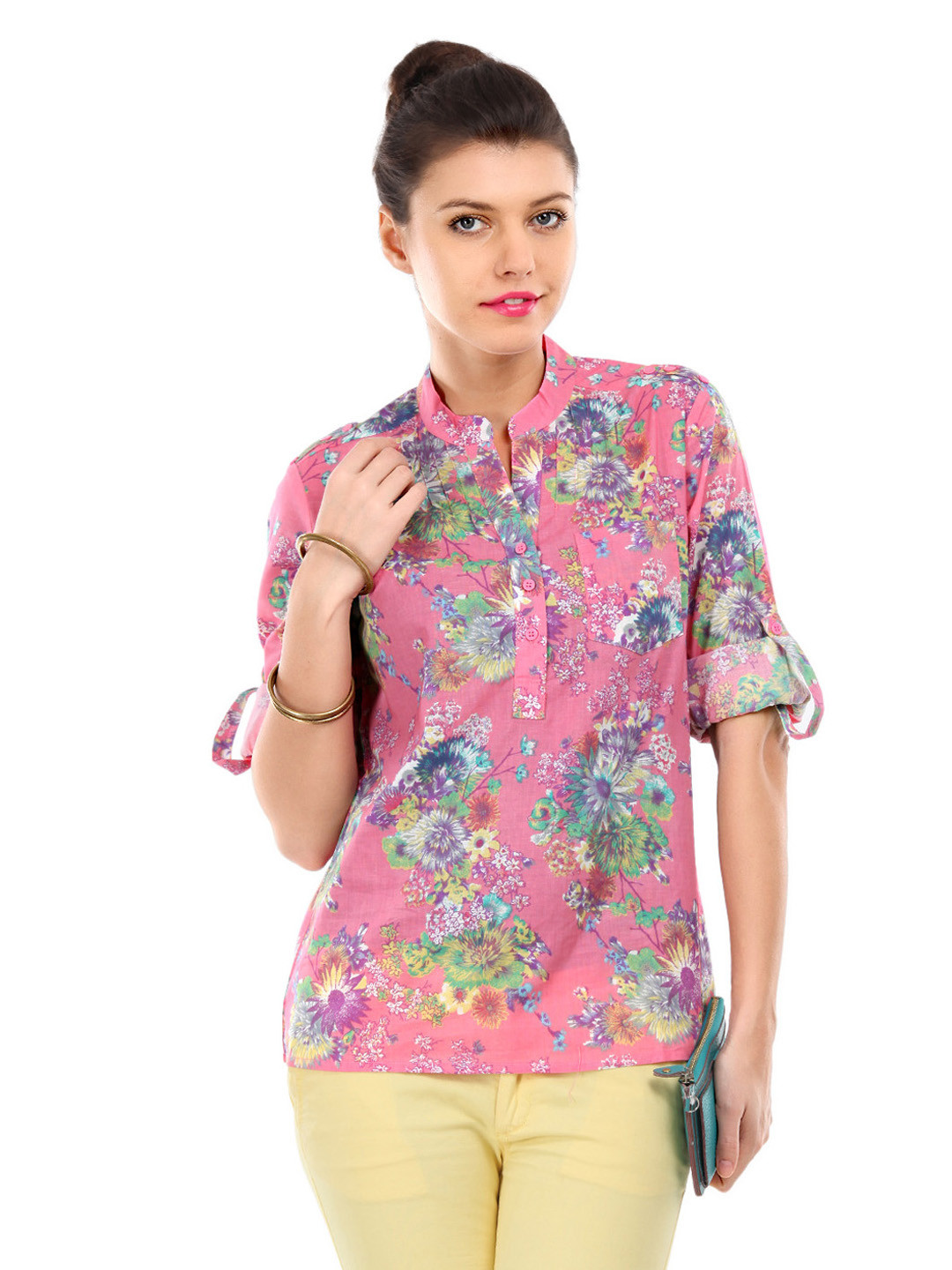 

Harpa Women Light Pink Floral Print Top
