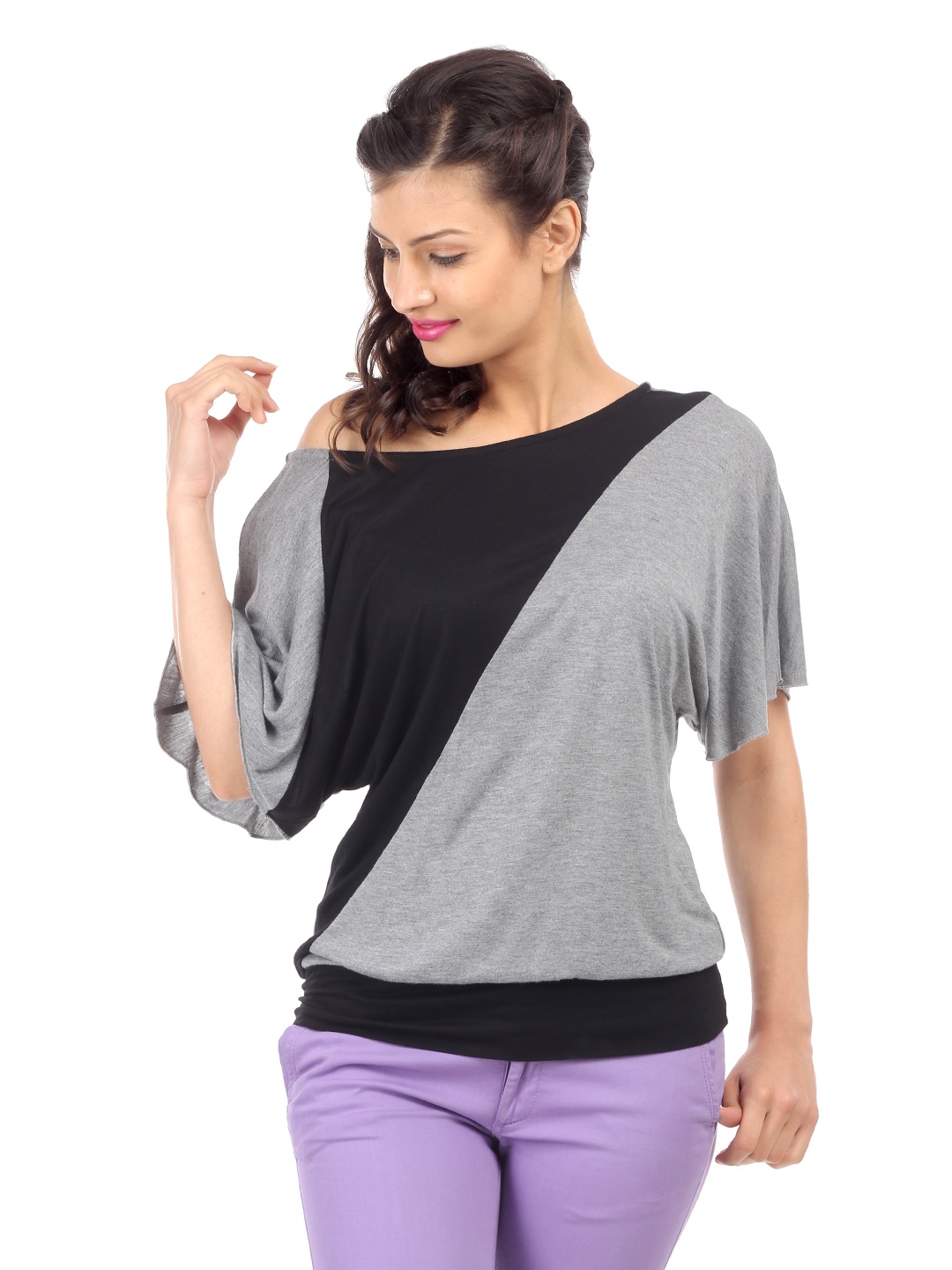 

Harpa Women Grey & Black Top