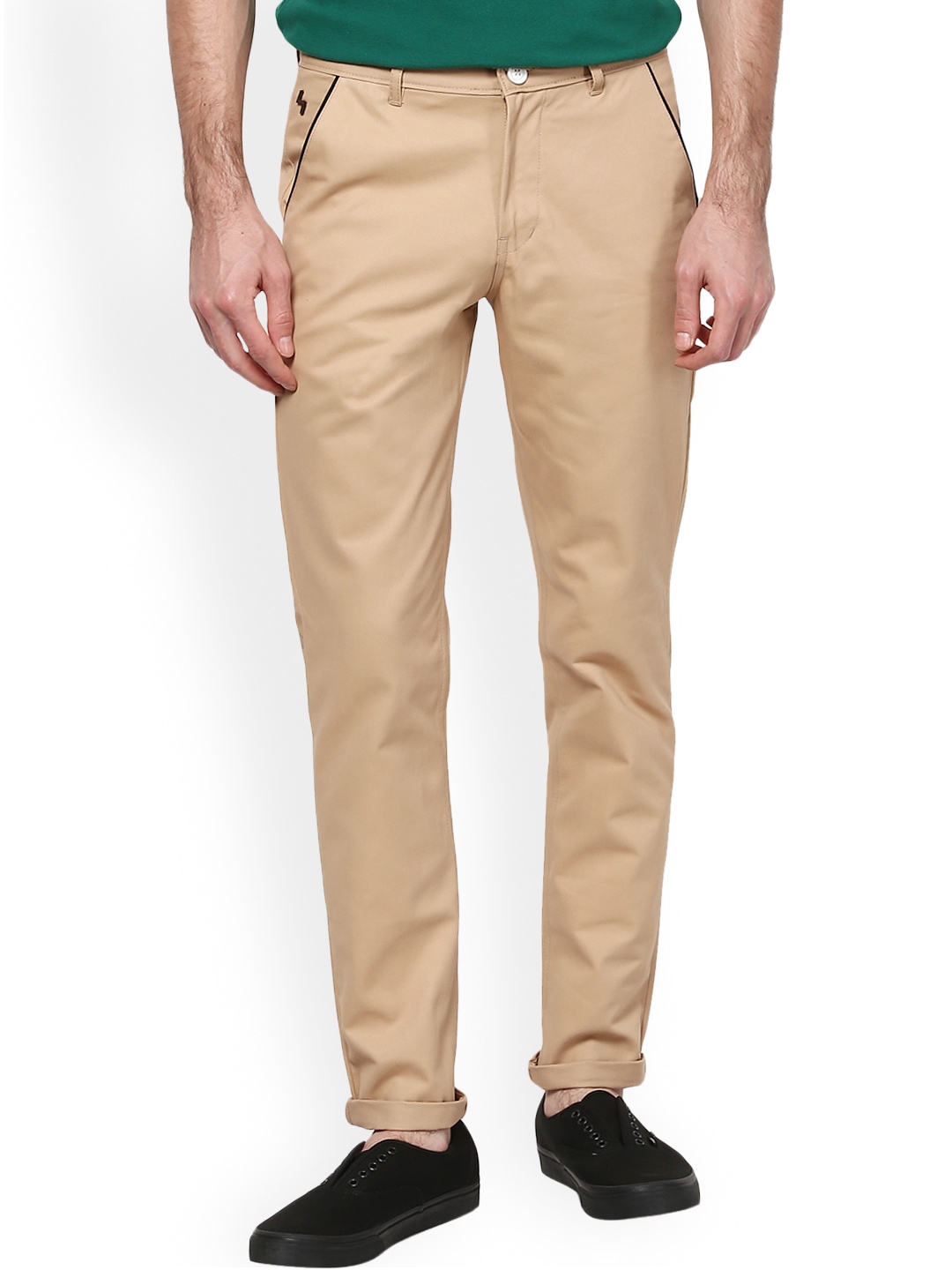Myntra Haute Couture Men Cream-Coloured Tailored Fit Chino Trousers ...