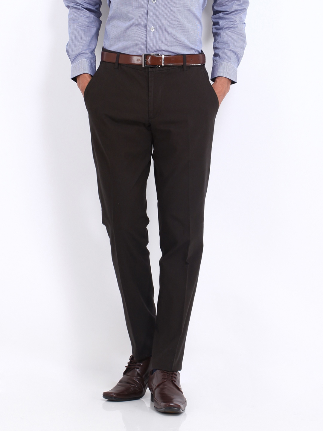 

Highlander Men Brown Slim Fit Trousers