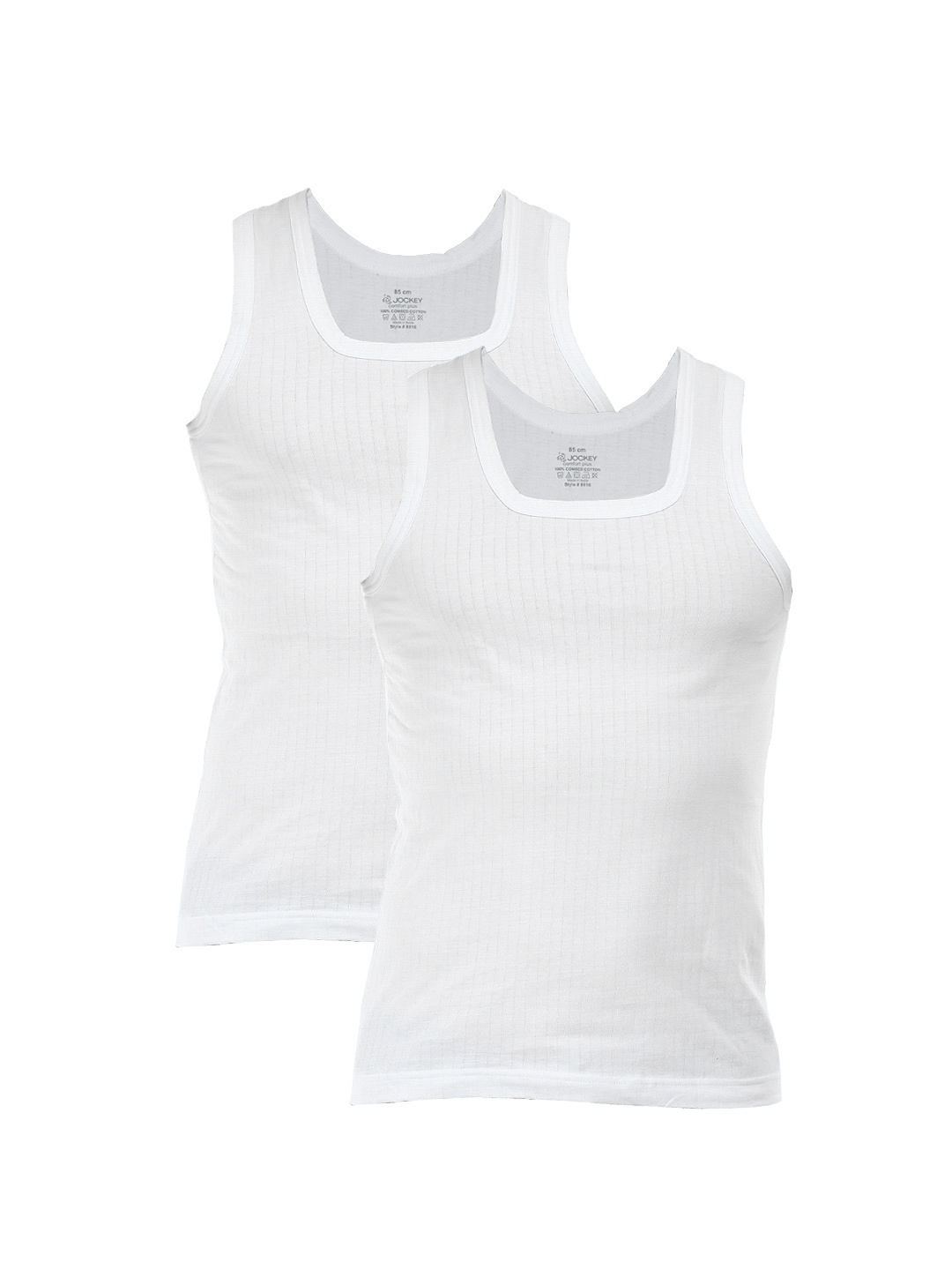

Jockey COMFORT PLUS Men Pack of 2 Innerwear Vest 8816-0210, White