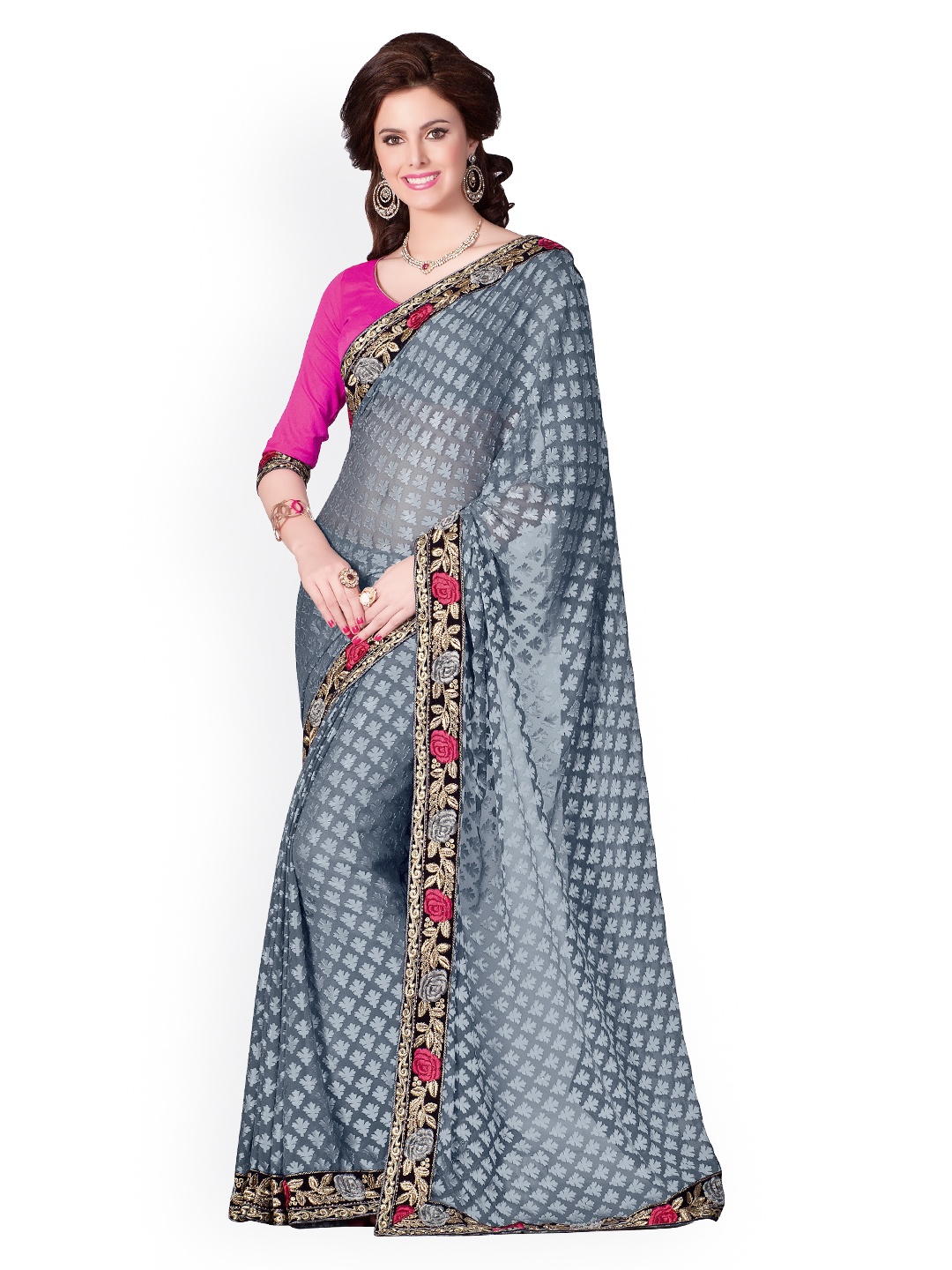 

Kalista Grey Brasso Partywear Saree