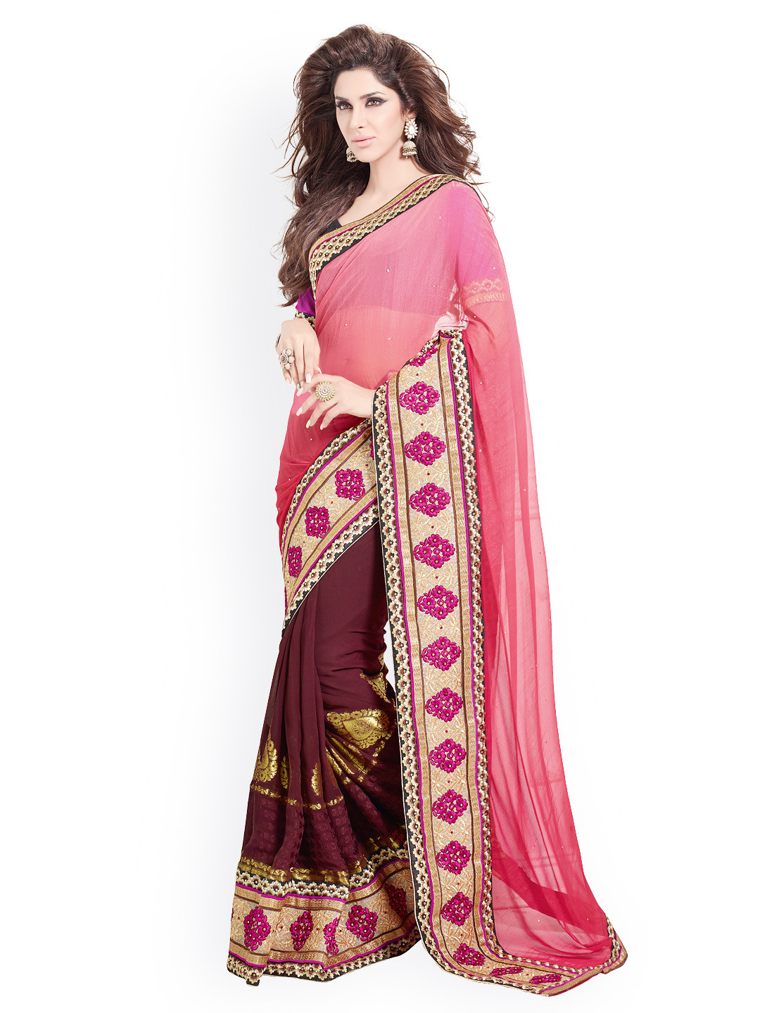 

Kalista Pink & Maroon Partywear Saree