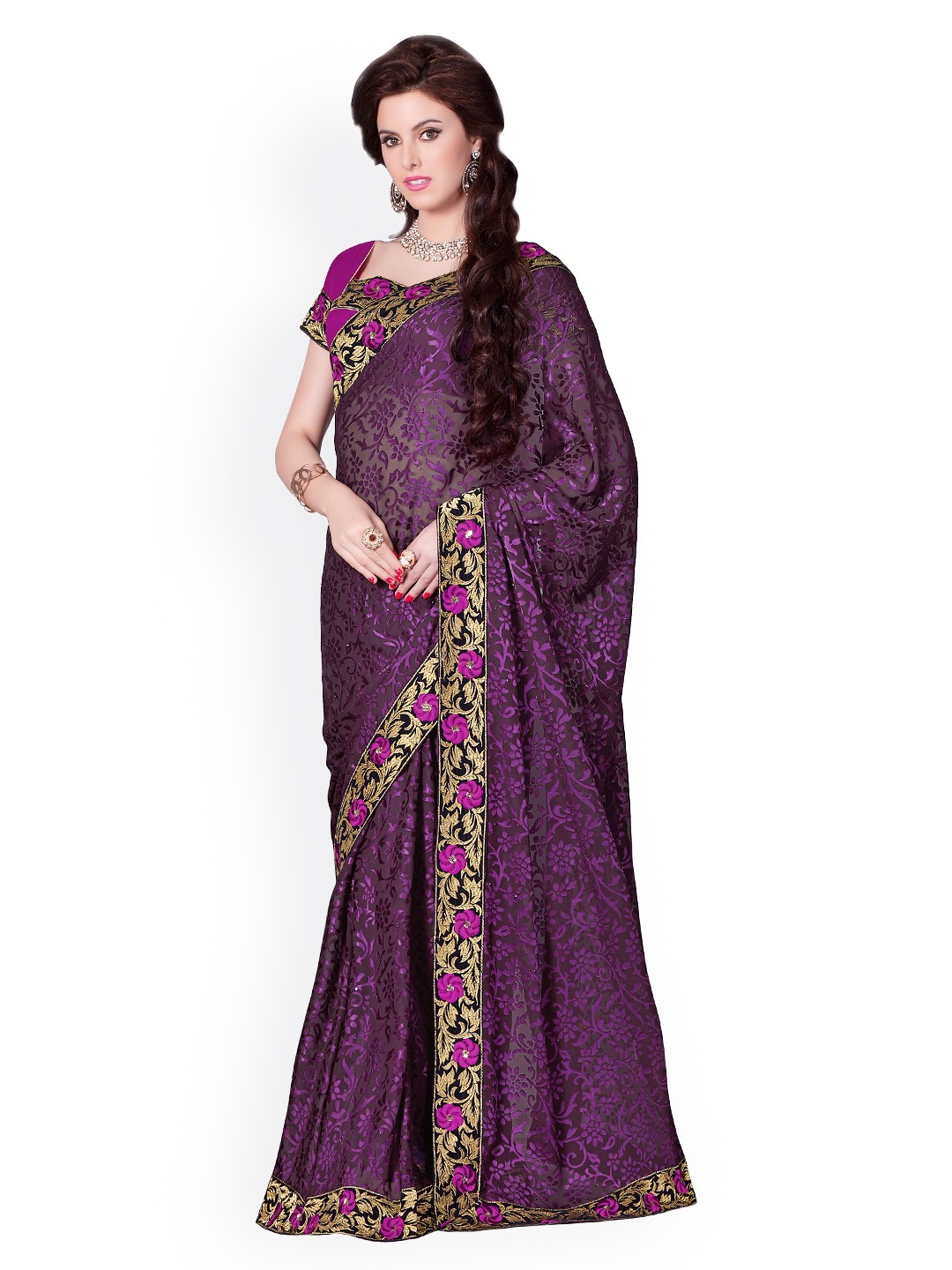 

Kalista Purple Brasso Partywear Saree
