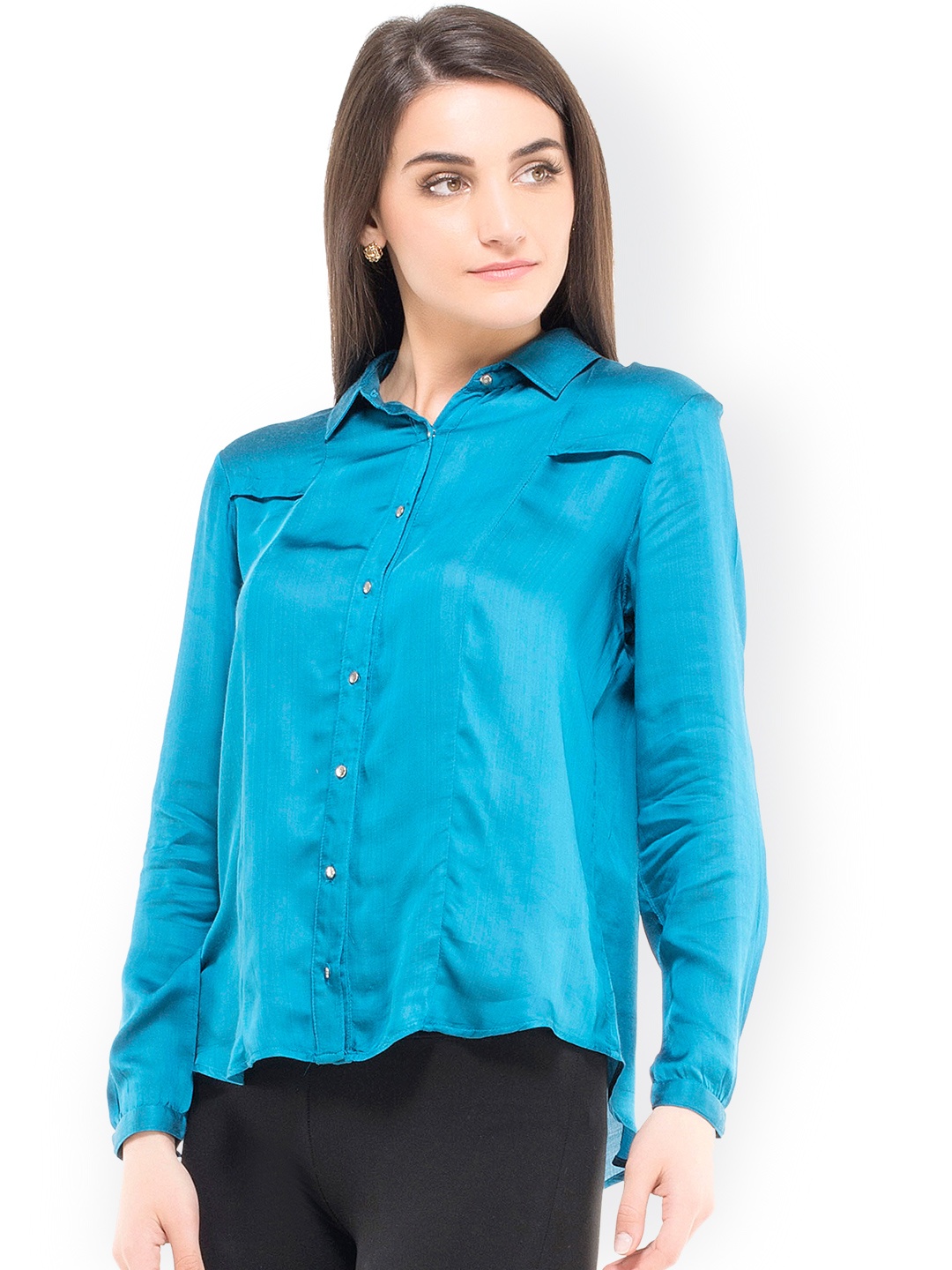 

Kazo Women Blue Back Yoke Shirt
