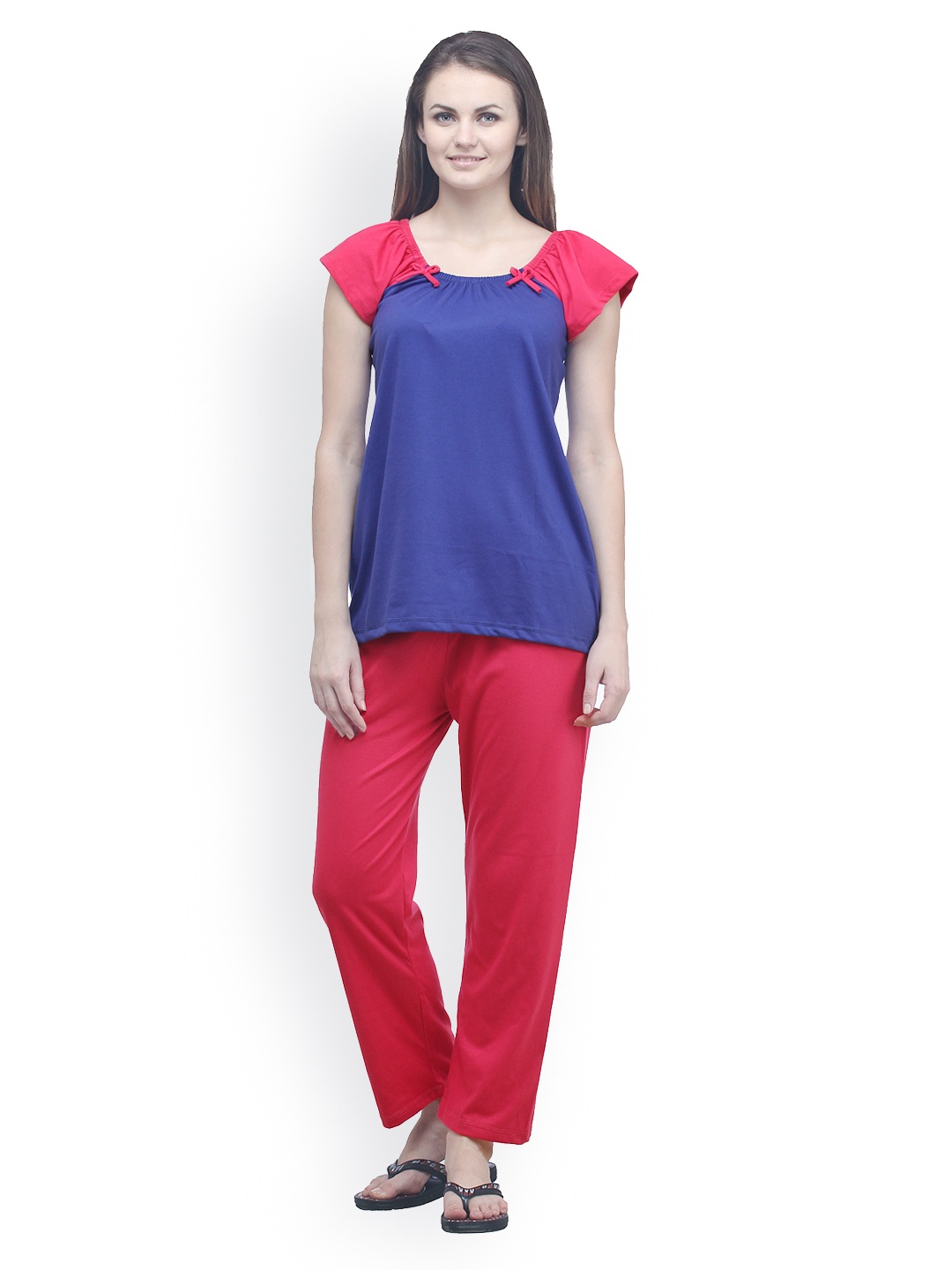 

Klamotten Women Blue & Red Lounge Set NS46-XL
