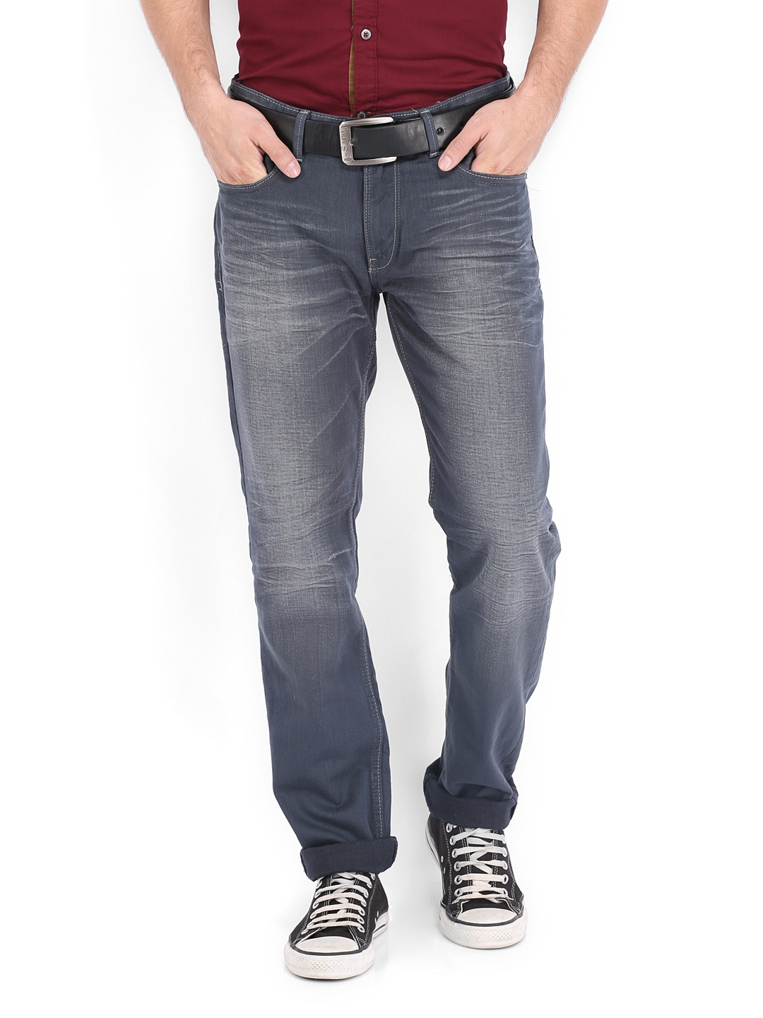 

Locomotive Men Grey Slim Straight Fit Jeans