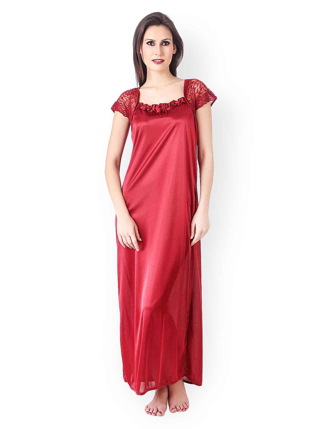 

Masha Maroon Maxi Nightdress NT14-43