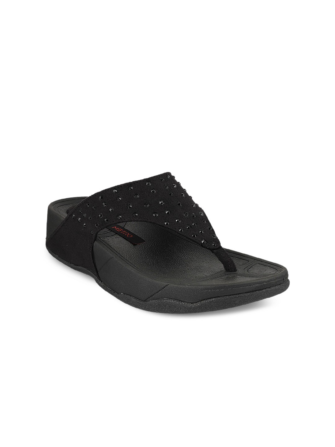 

Metro Women Black Embellished Flats