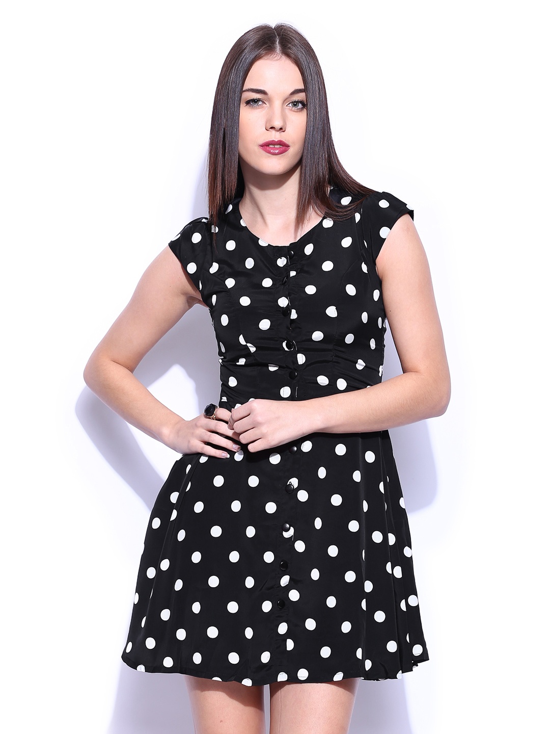 

Miss Chase Black & White Printed Summertime Love Skater Dress