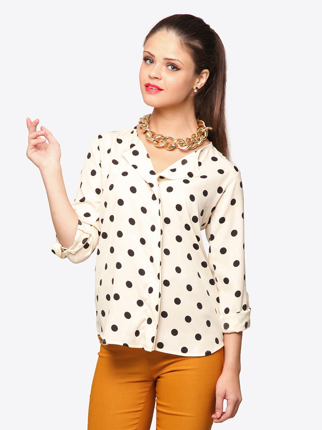 

Miss Chase Women White & Black Printed Top