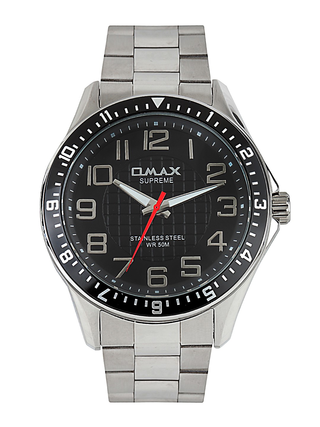 

Omax Men Black Dial Watch SS121