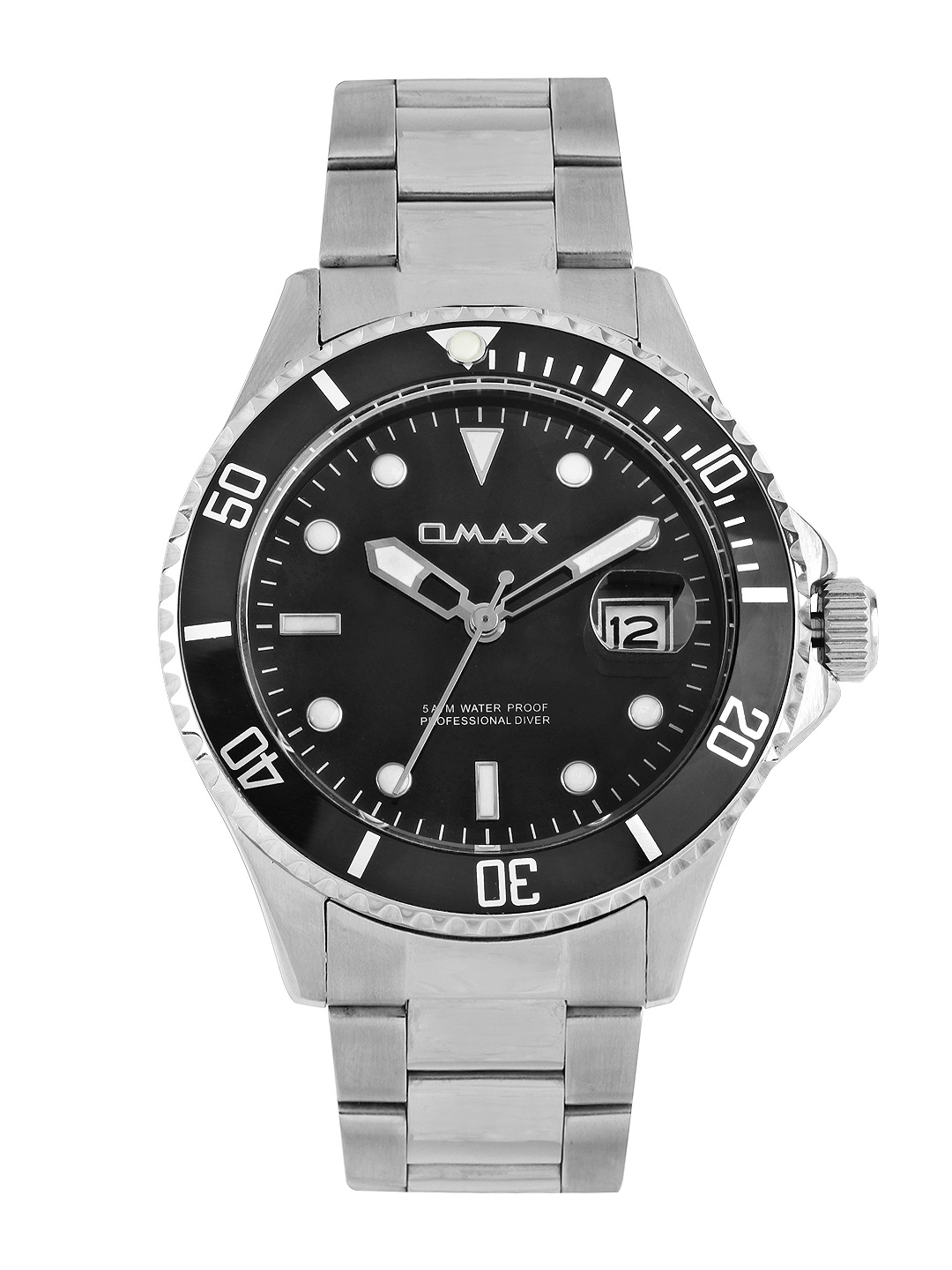 

Omax Men Black Dial Watch SS200