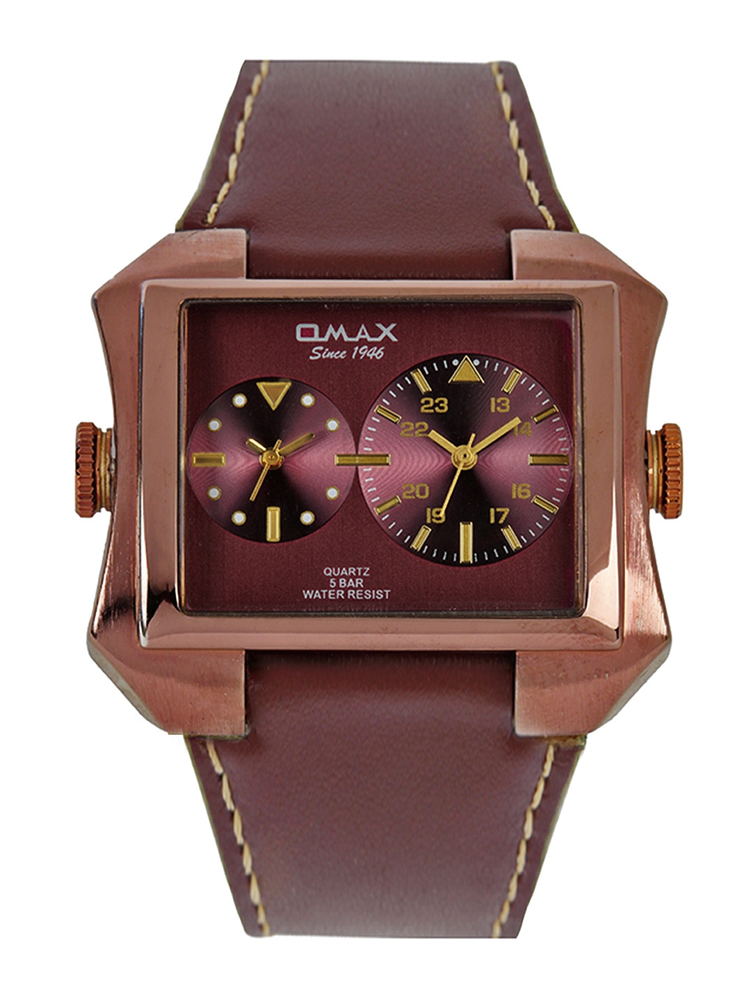 

Omax Men Burgundy Dial Watch