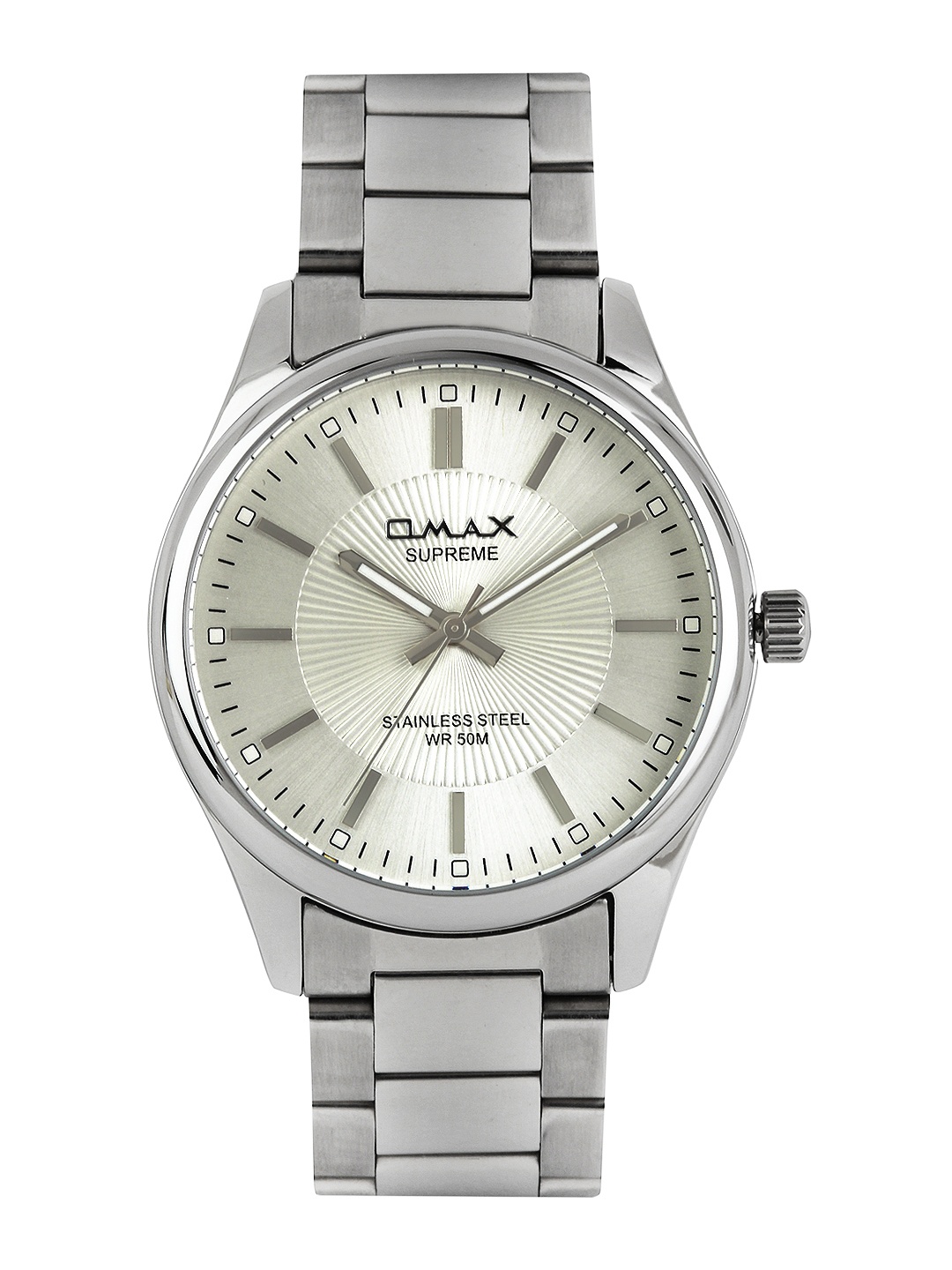 

Omax Men Silver Toned Dial Watch SS150