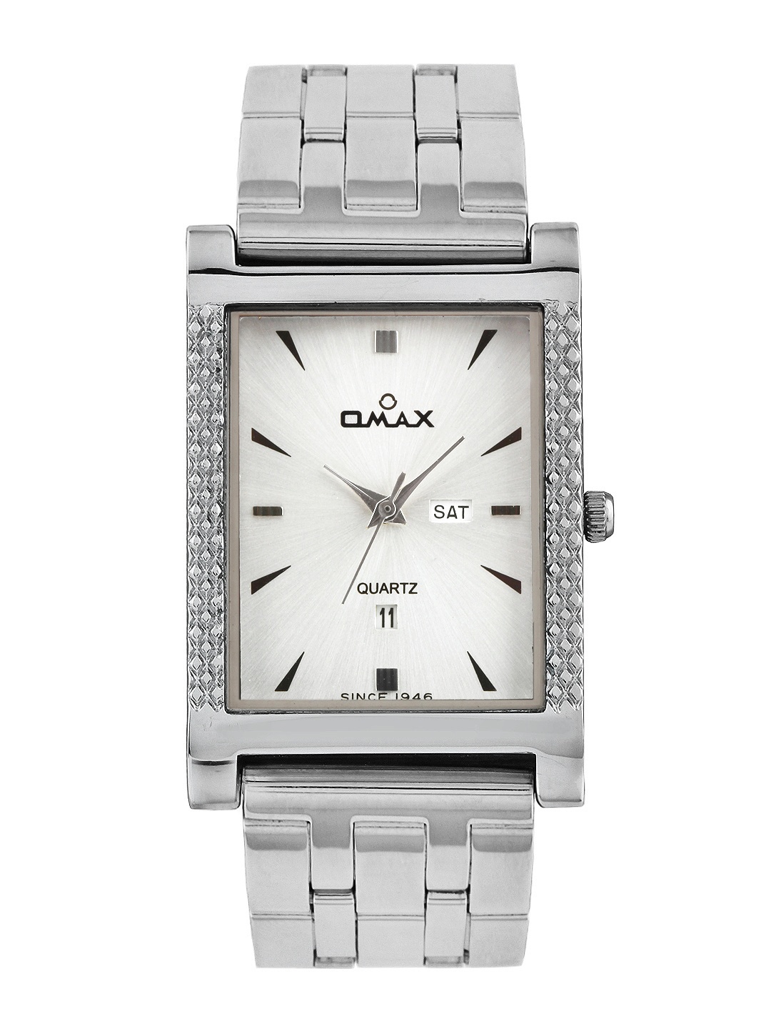 

Omax Men Silver Toned Dial Watch