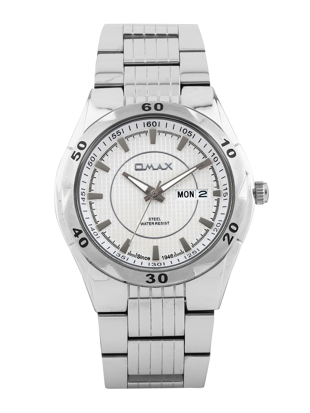 

Omax Men Silver Toned Dial Watch