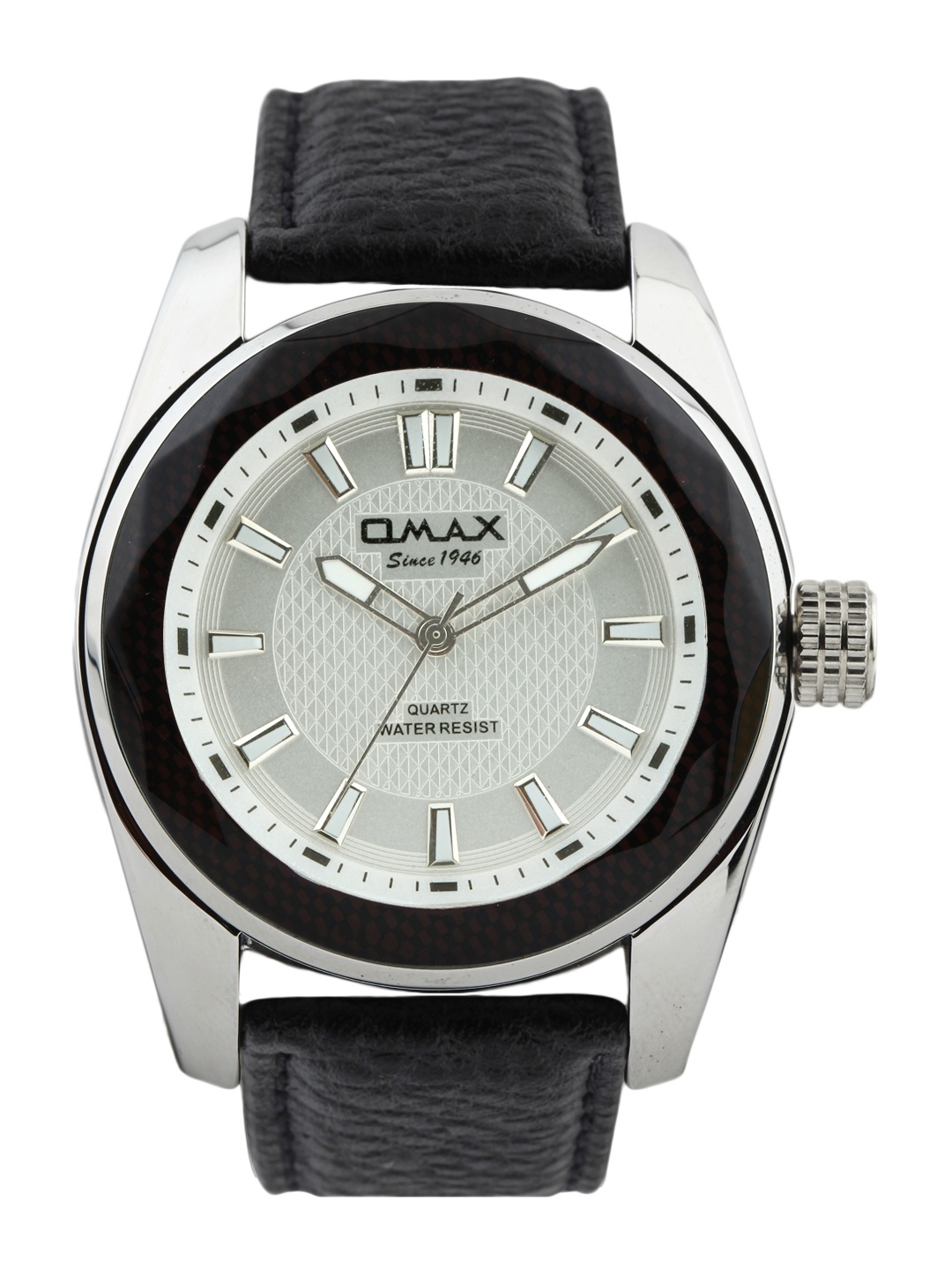 

Omax Unisex Silver Toned Dial Watch