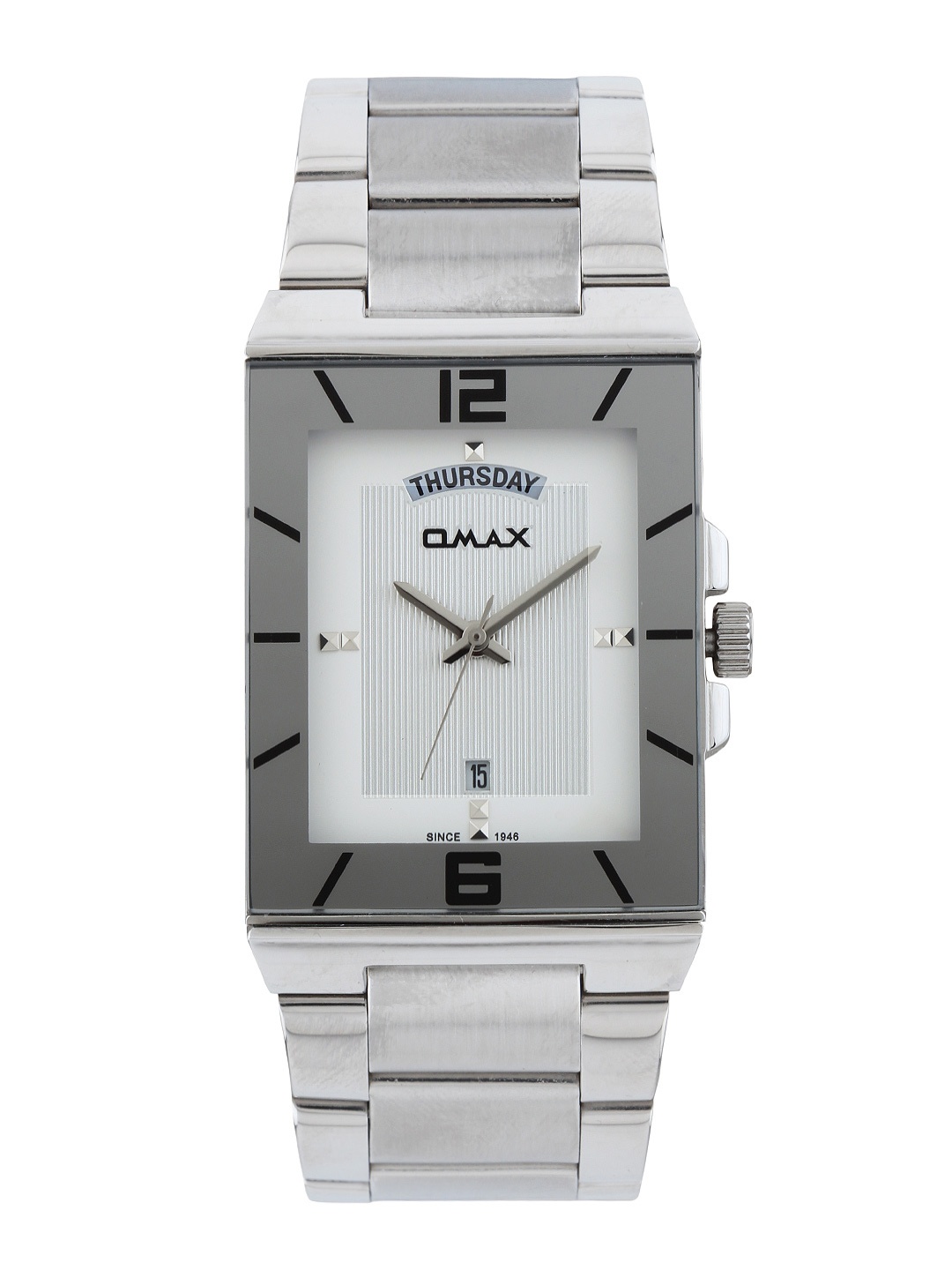 

Omax Men White & Silver Toned Dial Watch