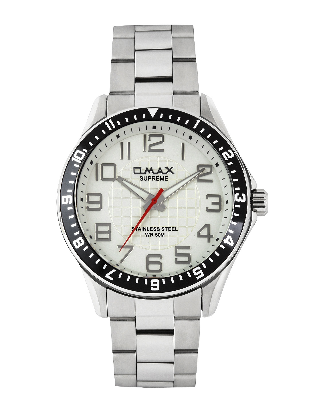 

Omax Men White Dial Watch SS124