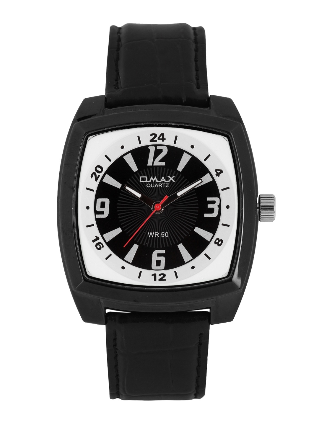 

Omax Unisex Black & White Dial Watch