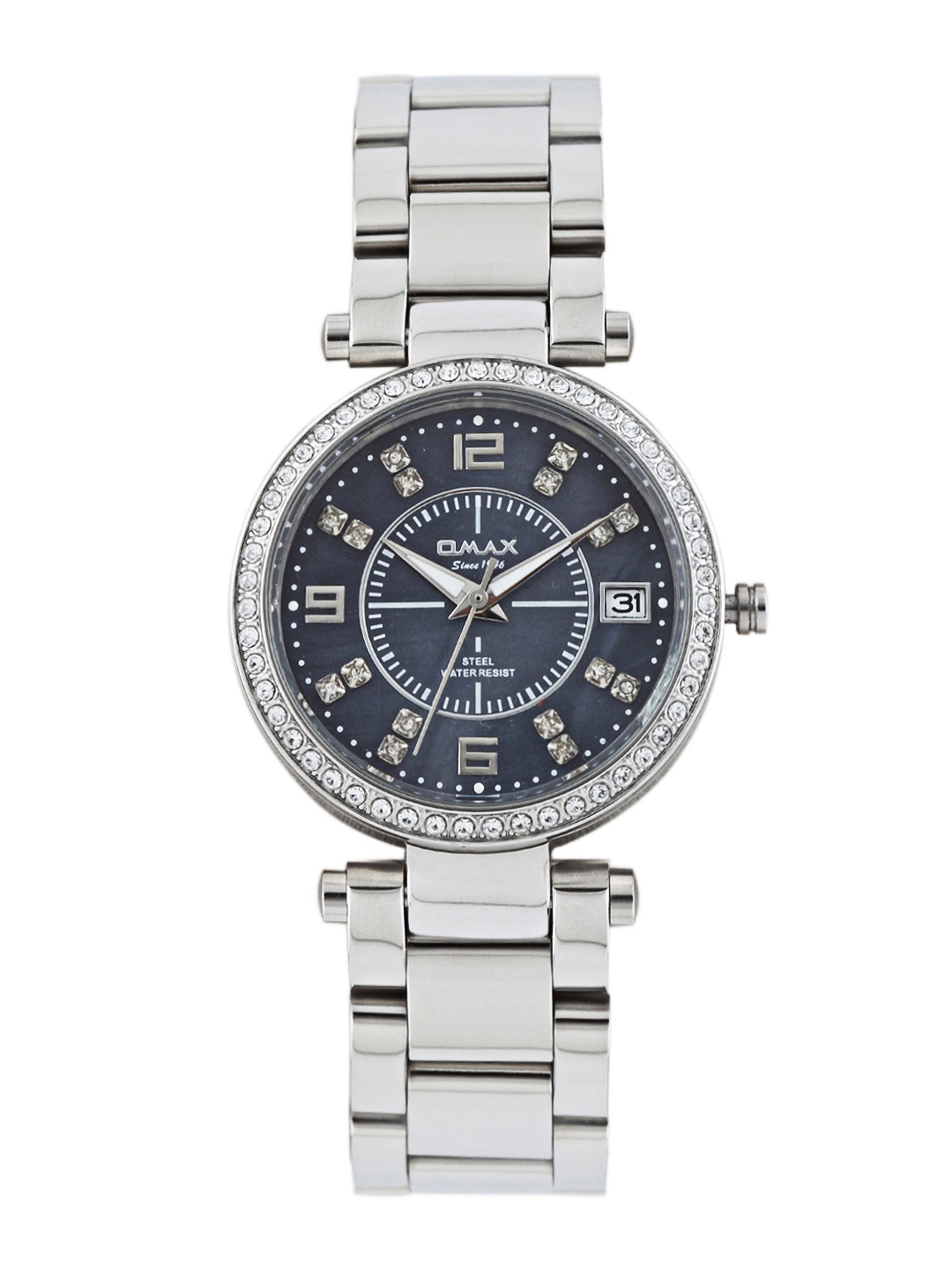 

Omax Women Pearly Grey Dial Watch