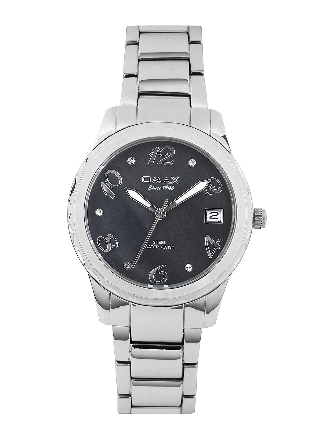 

Omax Women Pearly Grey Dial Watch