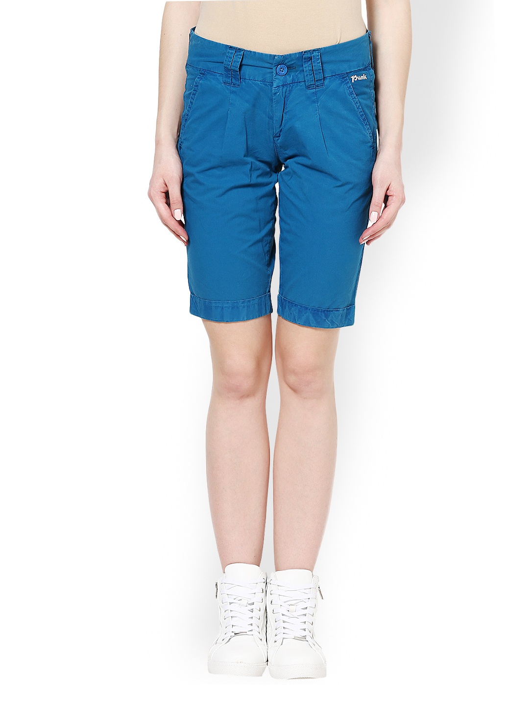 

PUNK Women Teal Blue Shorts