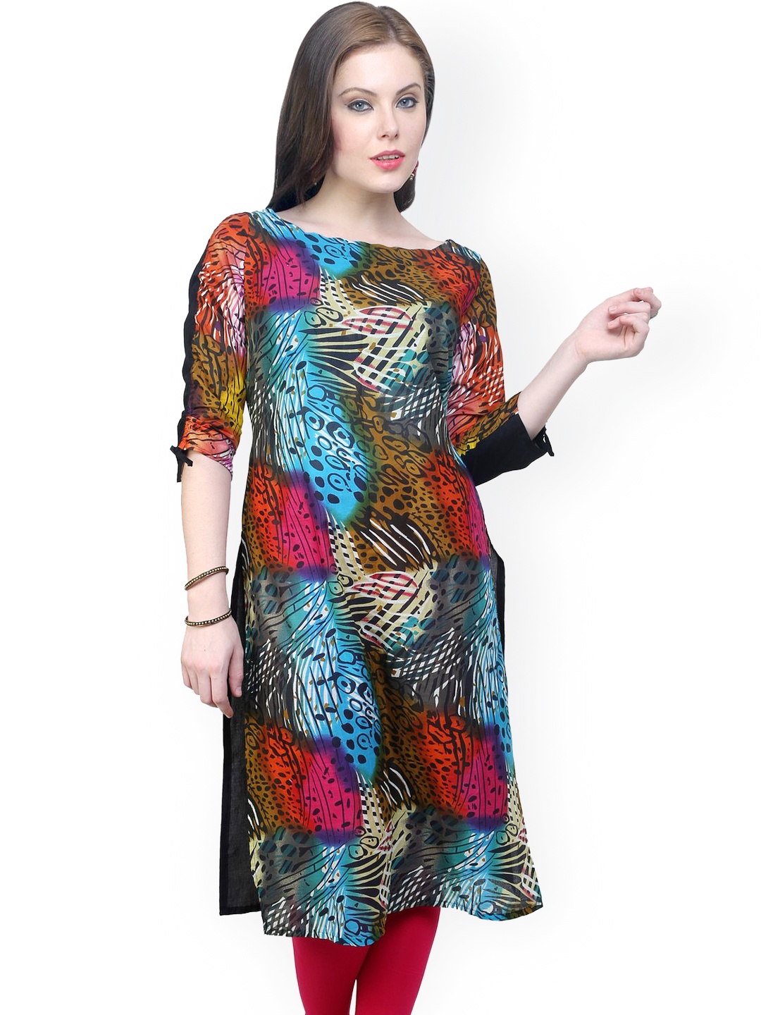 

Pannkh Women Multicoloured Printed Kurta, Multi