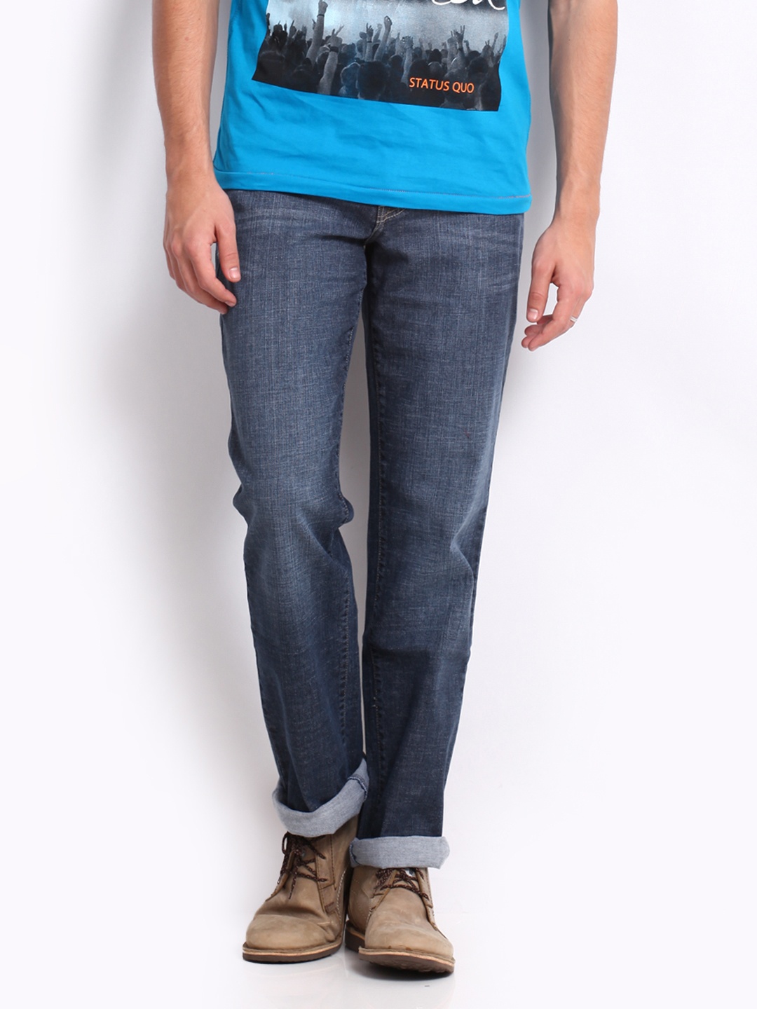

Pepe Jeans Men Blue Comfort Relaxed Fit Jeans