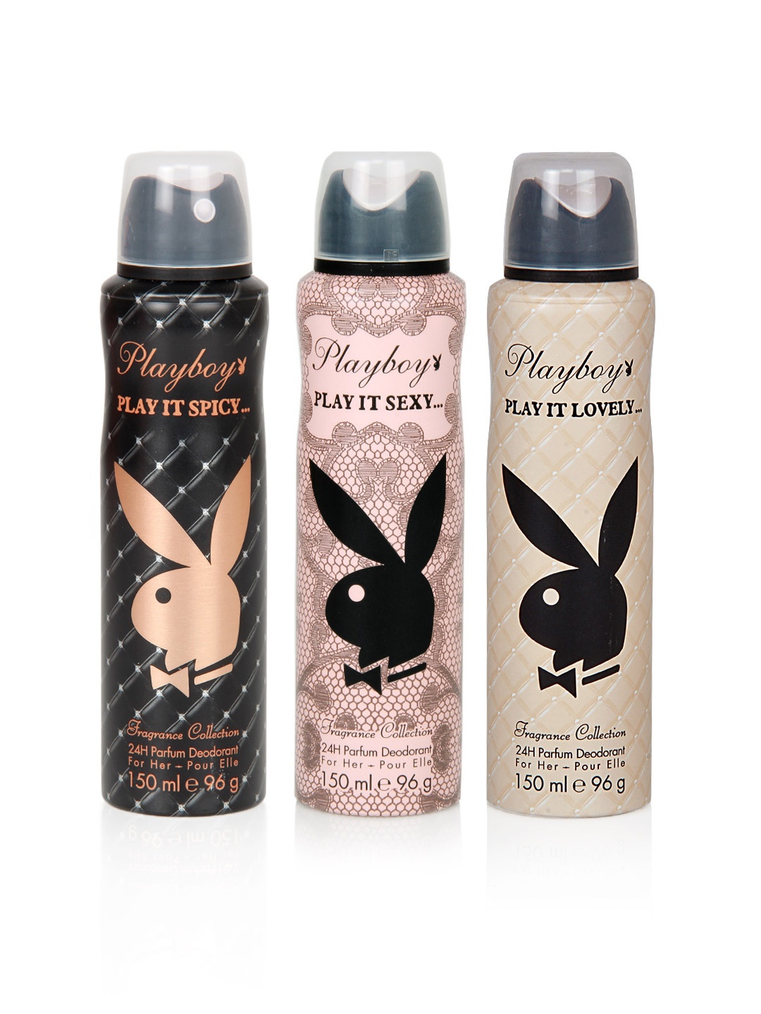 

Playboy Women Pack of 3 Deos, Black