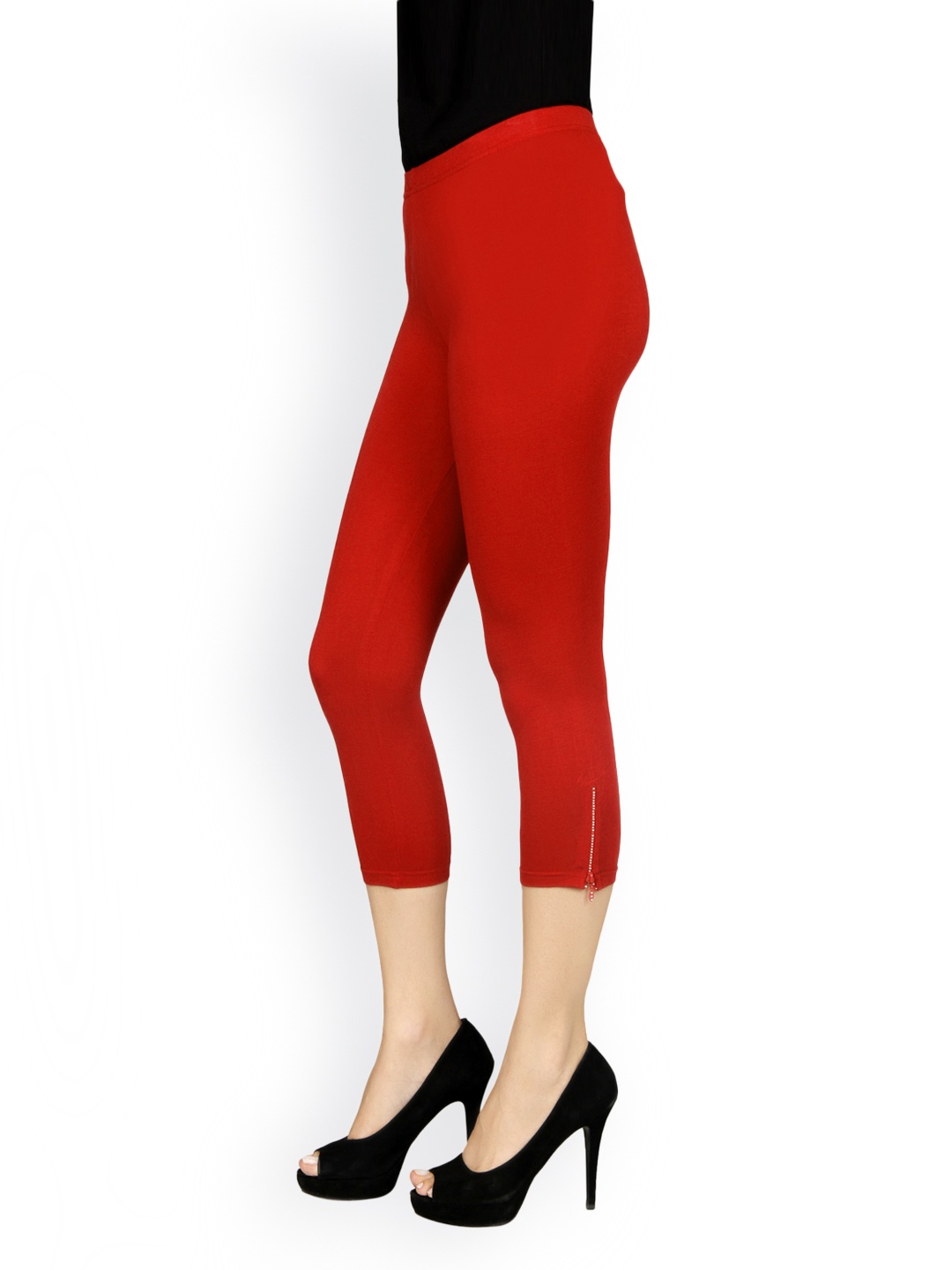 Myntra Sheen Women Red Capri Leggings 443104 | Buy Myntra Sheen ...
