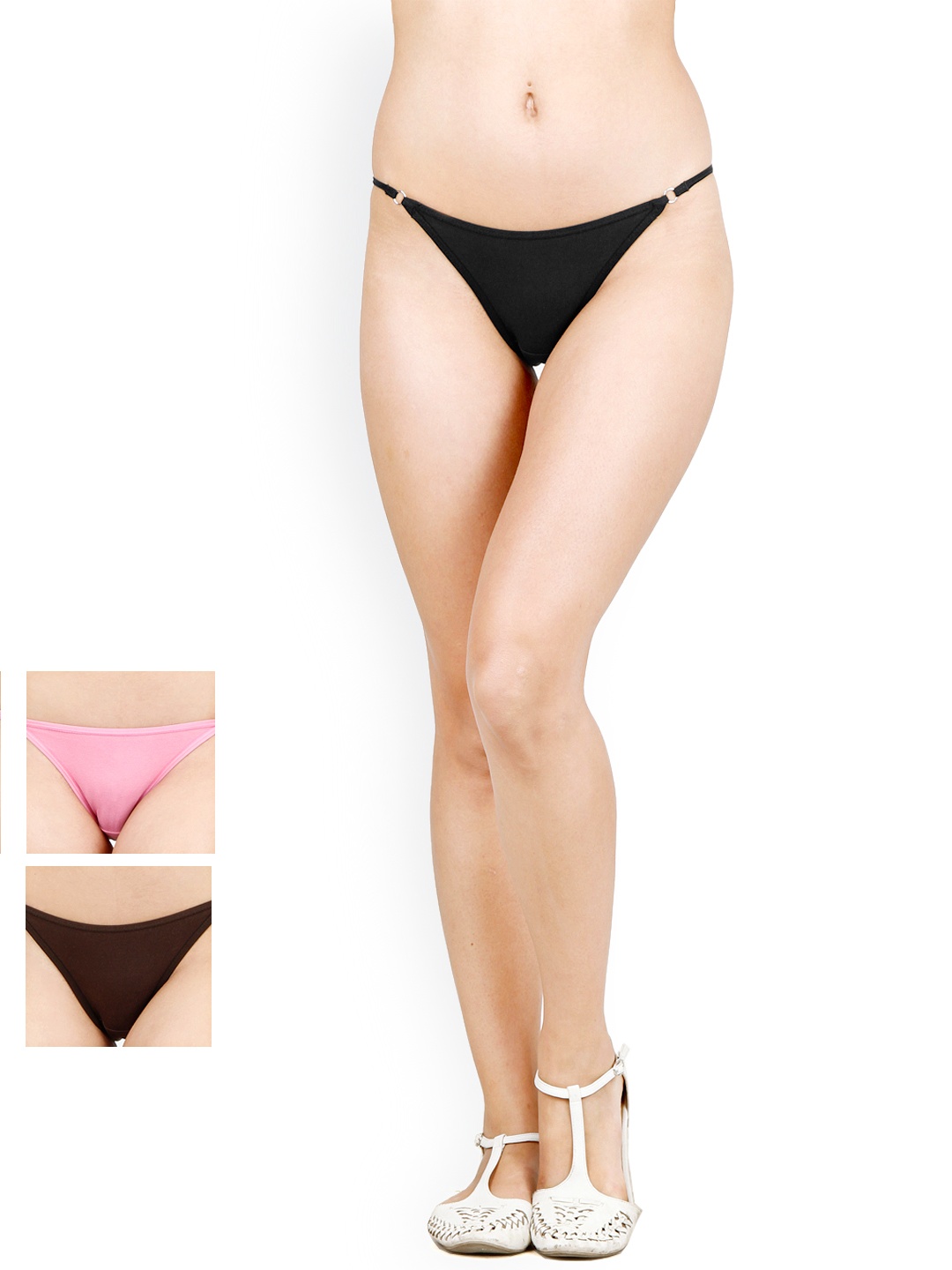 

Softrose Pack of 3 Women Bikini Briefs RB5001BCP, Black