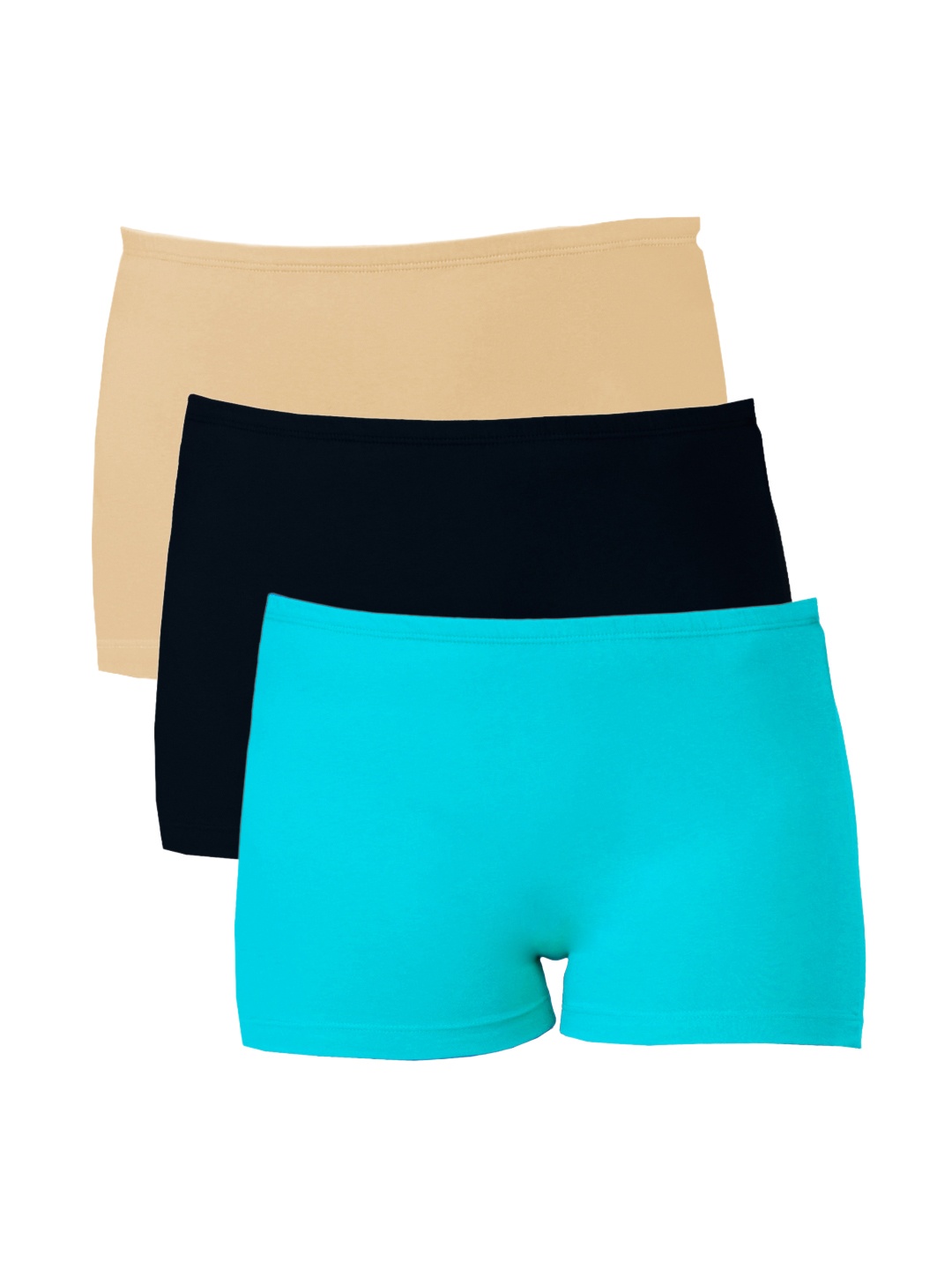 

Softrose Women Pack of 3 Boyshorts SH7004BRGS, Black