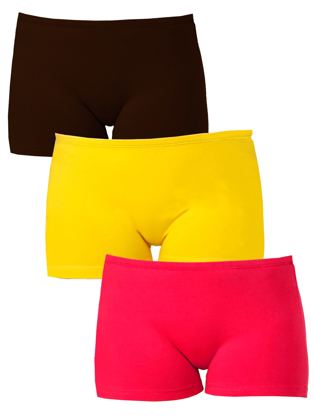 

Softrose Women Pack of 3 Boyshorts SH7004CMY, Coffee brown