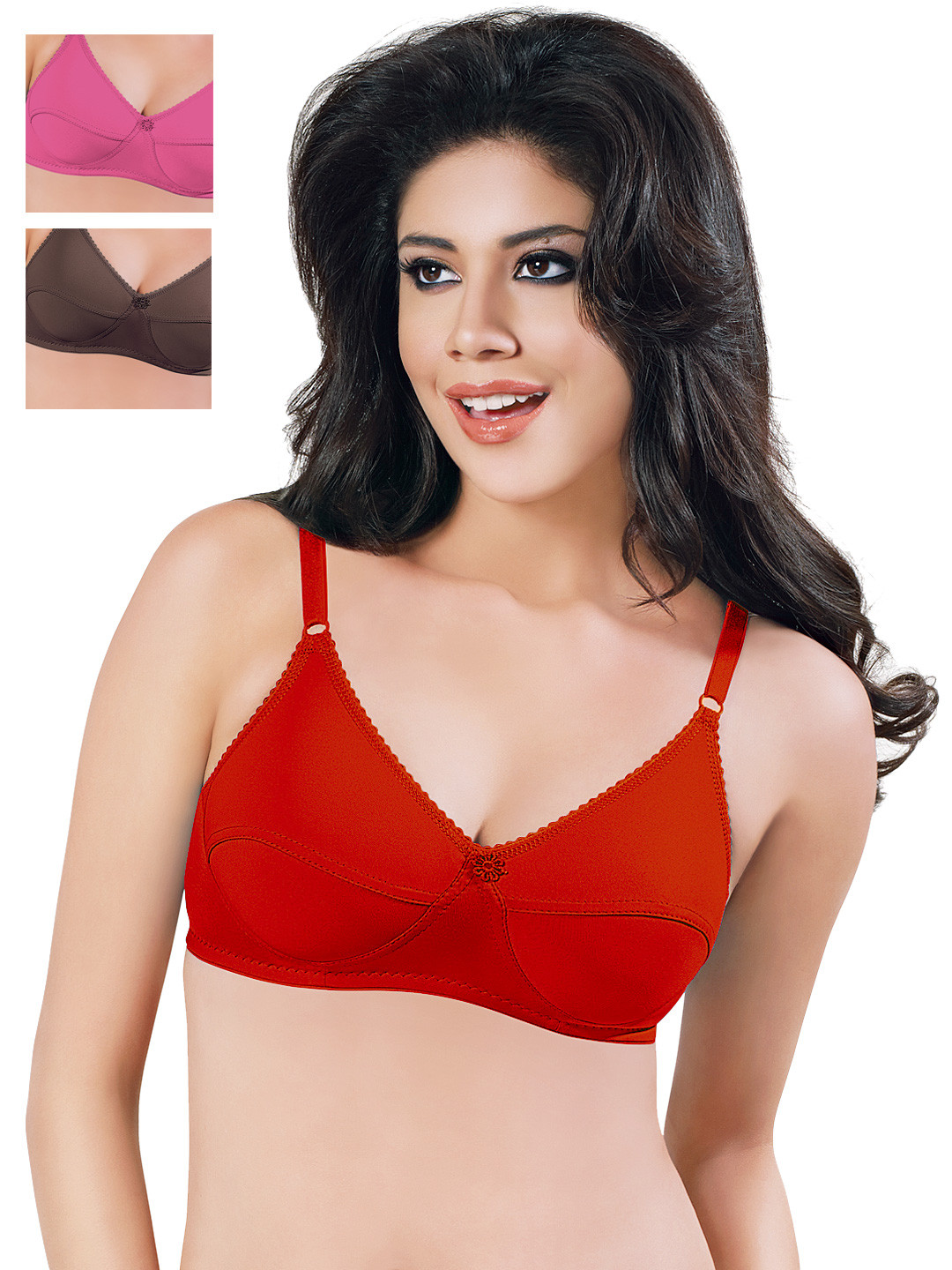 

Sonari Pack of 3 Full-Coverage Bras, Brown