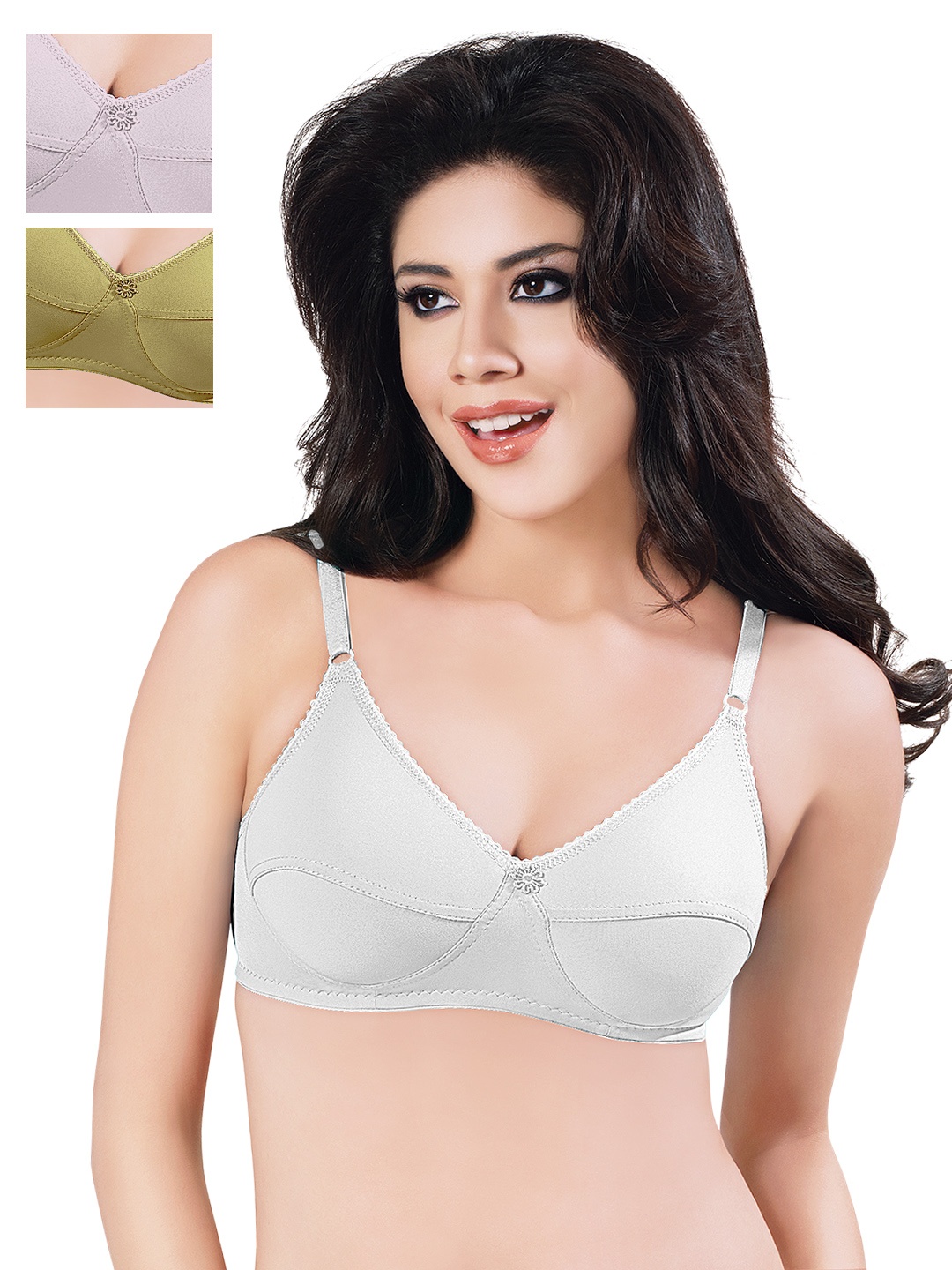 

Sonari Pack of 3 Full-Coverage Bras, Purple